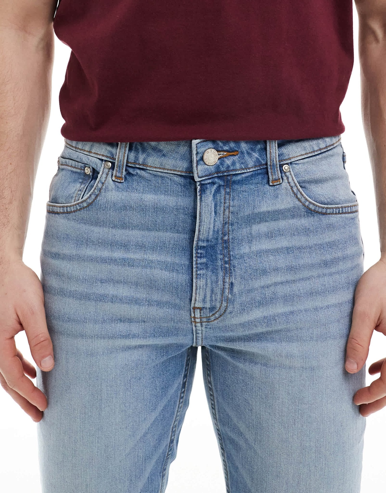 ASOS DESIGN skinny jeans in mid wash blue - ASOS Sample Sale