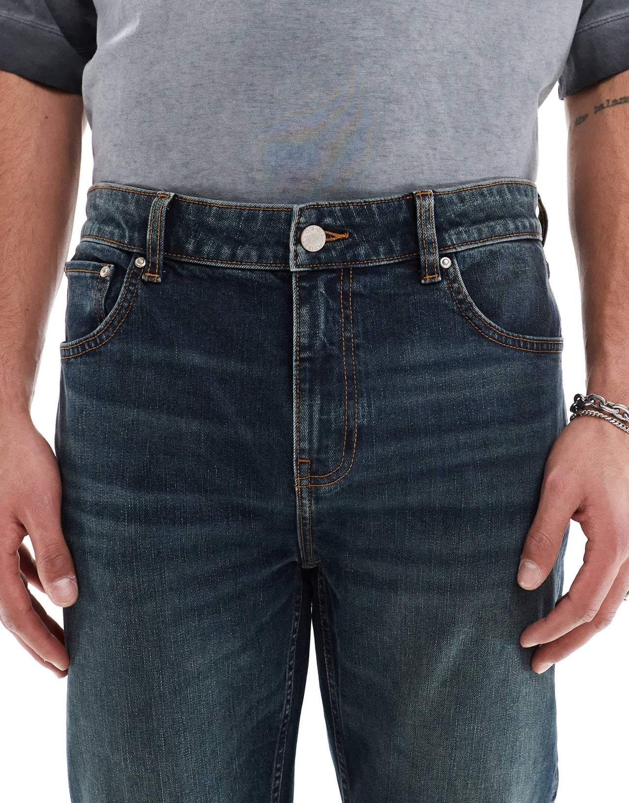 ASOS DESIGN skinny jeans in mid wash blue - ASOS Sample Sale