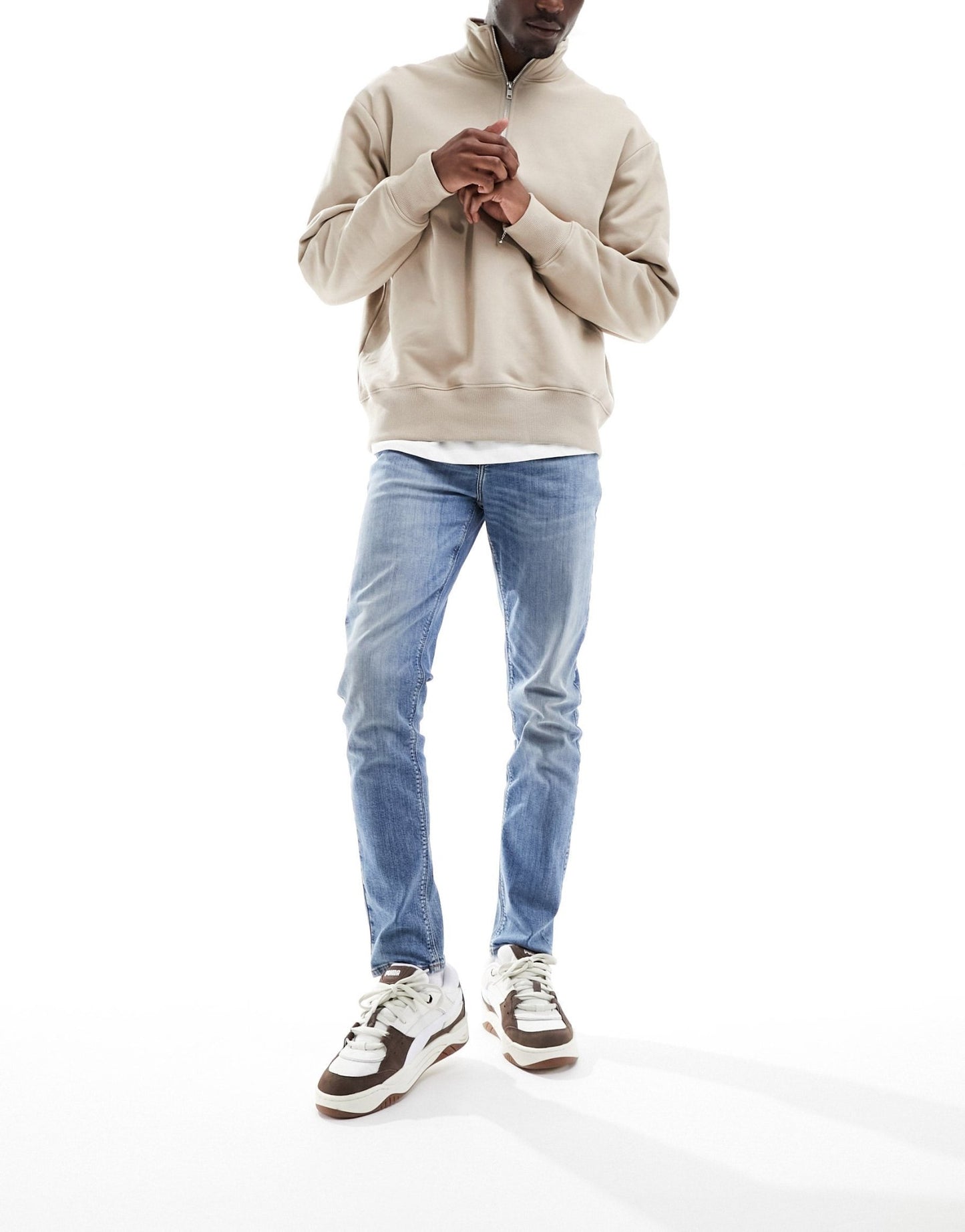 ASOS DESIGN skinny jeans in mid wash blue - ASOS Sample Sale