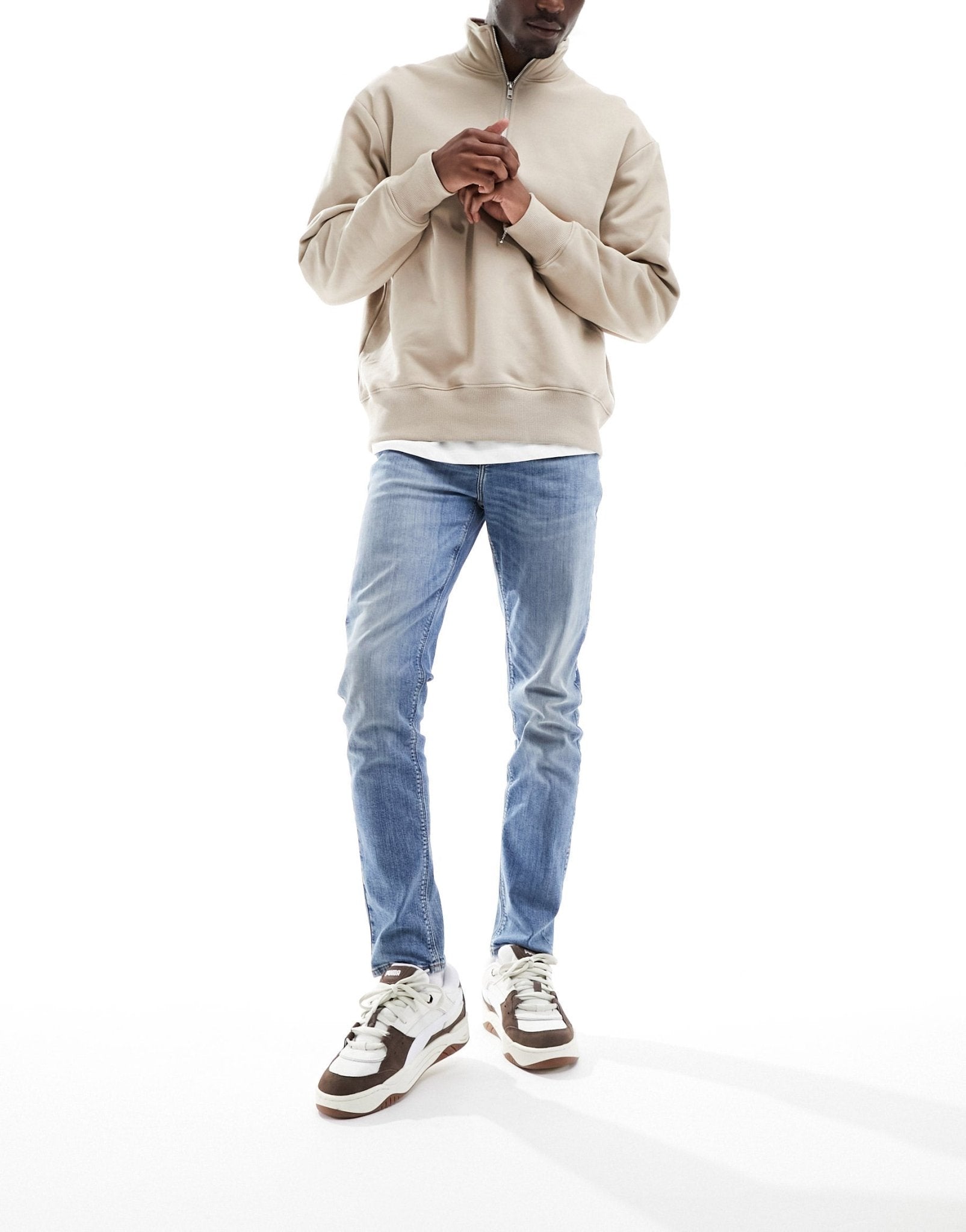 ASOS DESIGN skinny jeans in mid wash blue - ASOS Sample Sale