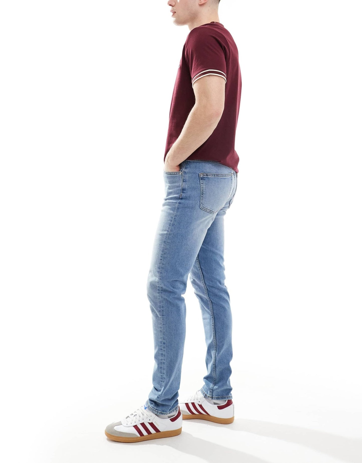 ASOS DESIGN skinny jeans in mid wash blue - ASOS Sample Sale