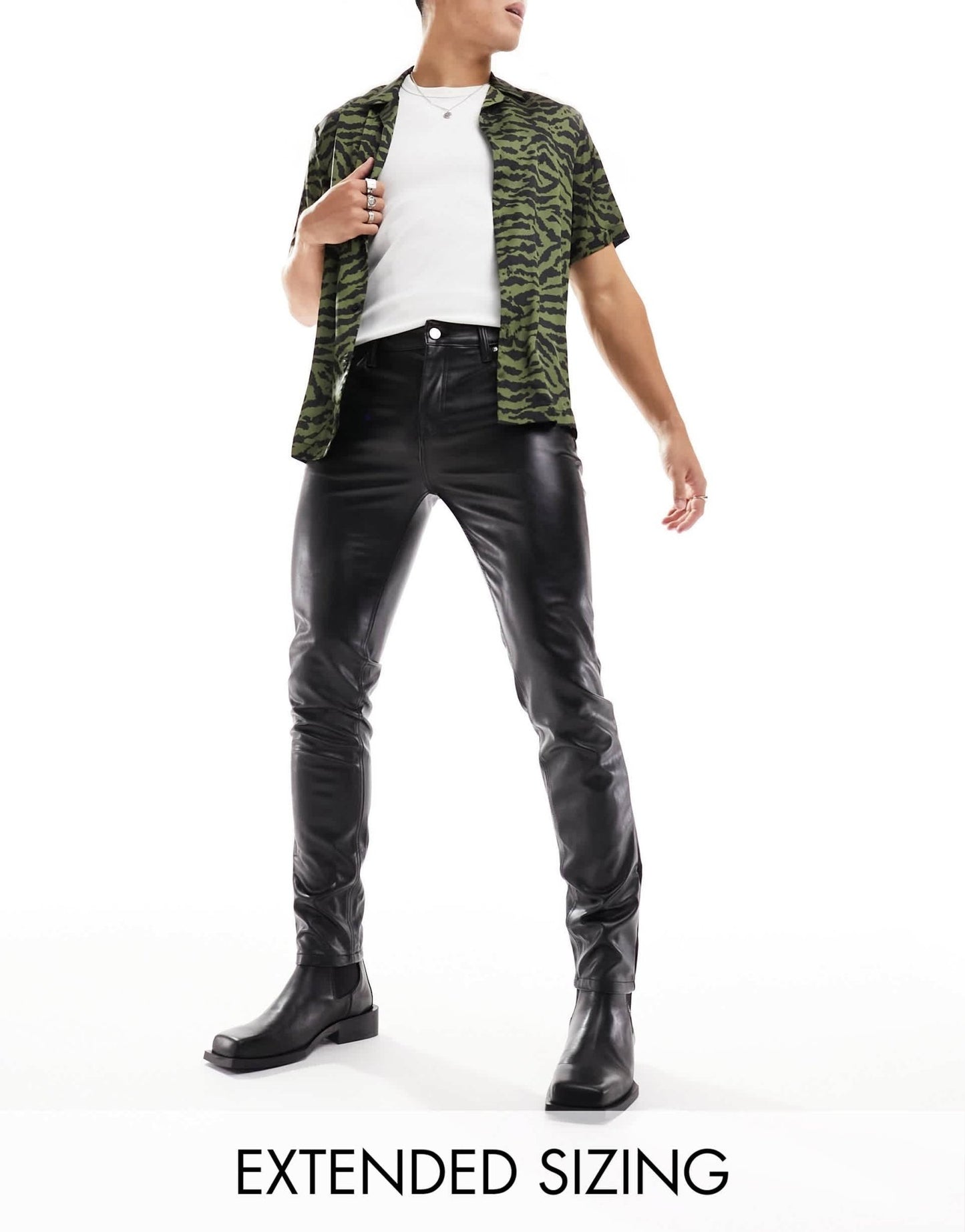 ASOS DESIGN skinny leather look jeans in black - ASOS Sample Sale