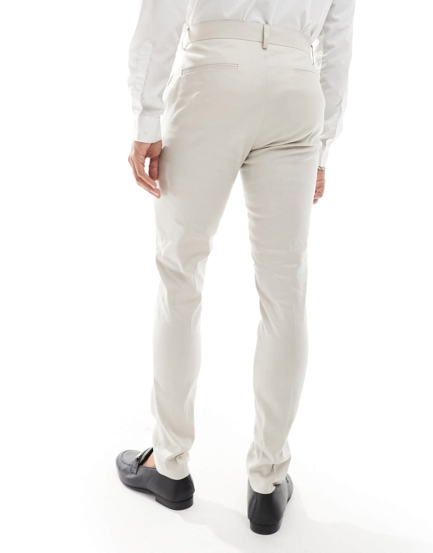 ASOS DESIGN skinny linen mix suit trousers in stone - ASOS Sample Sale
