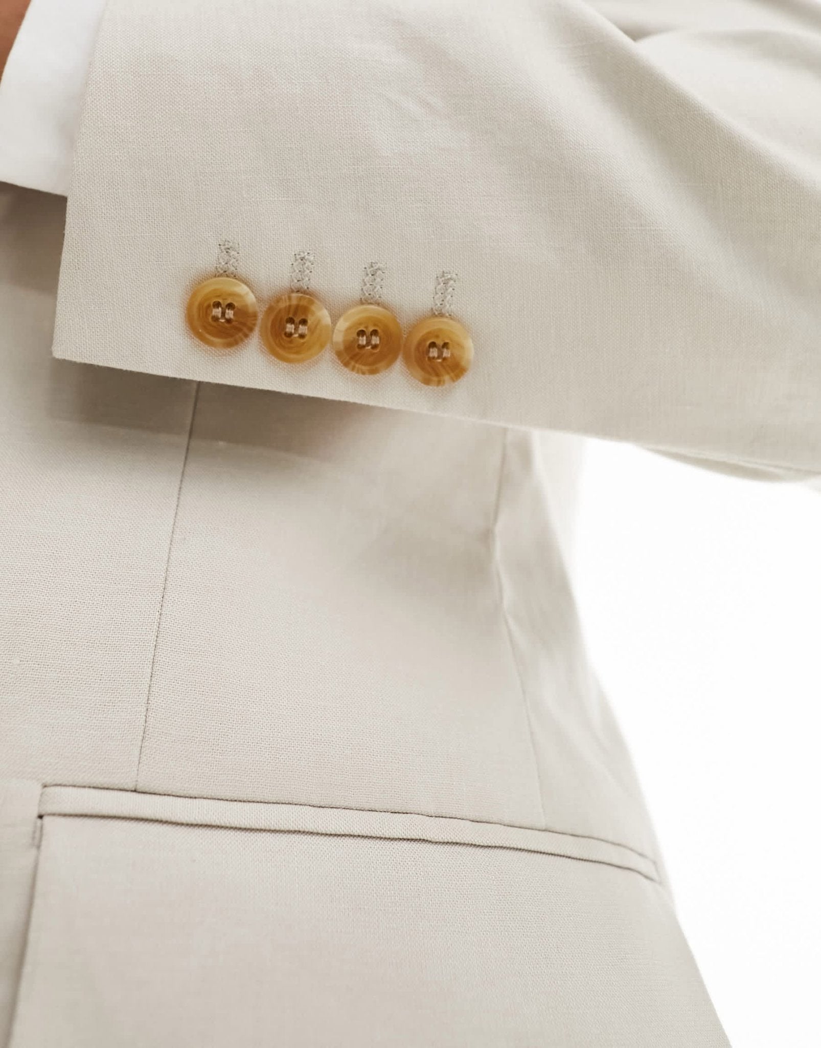 ASOS DESIGN skinny linen suit jacket in stone - ASOS Sample Sale
