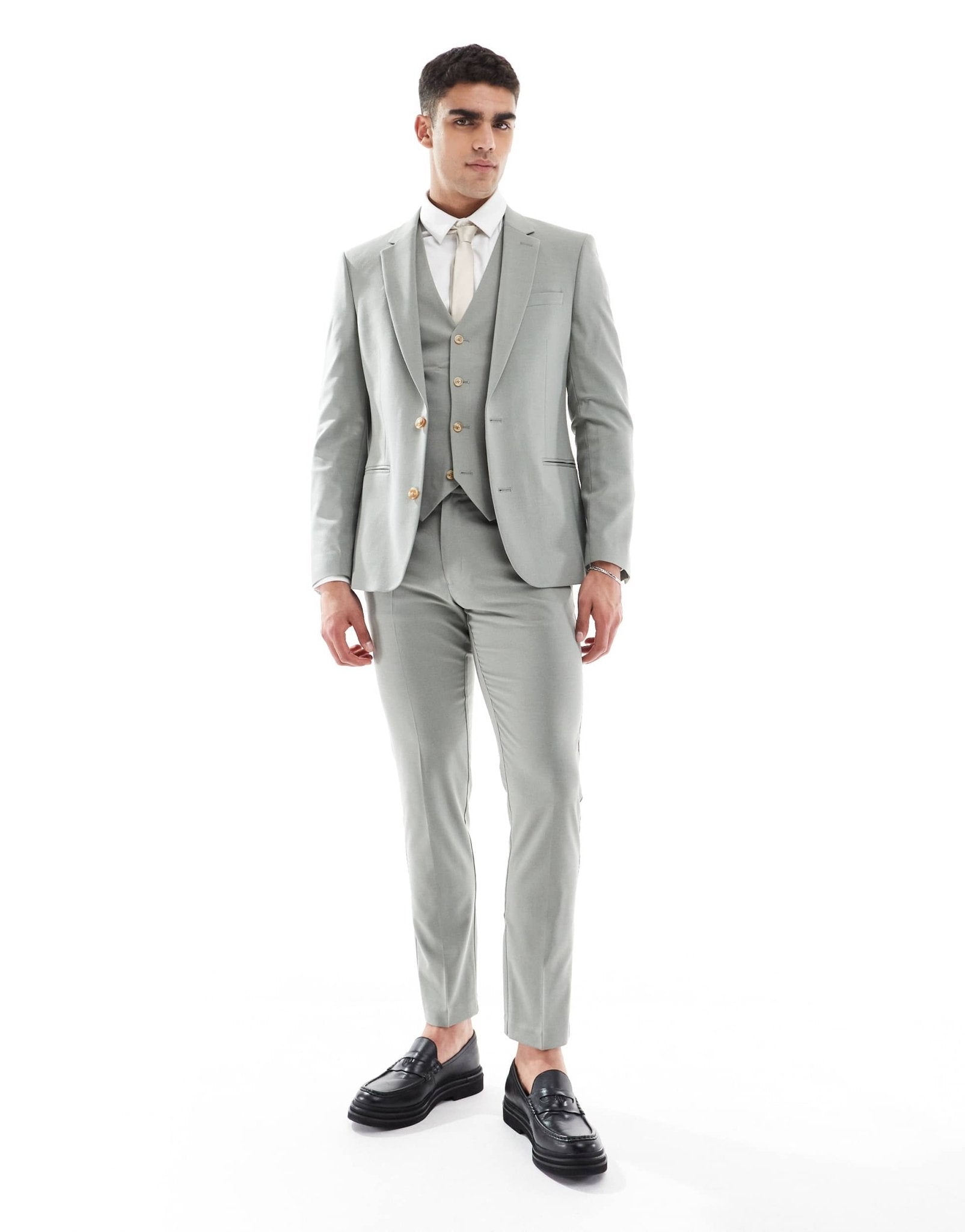 ASOS DESIGN skinny suit jacket in light green - ASOS Sample Sale