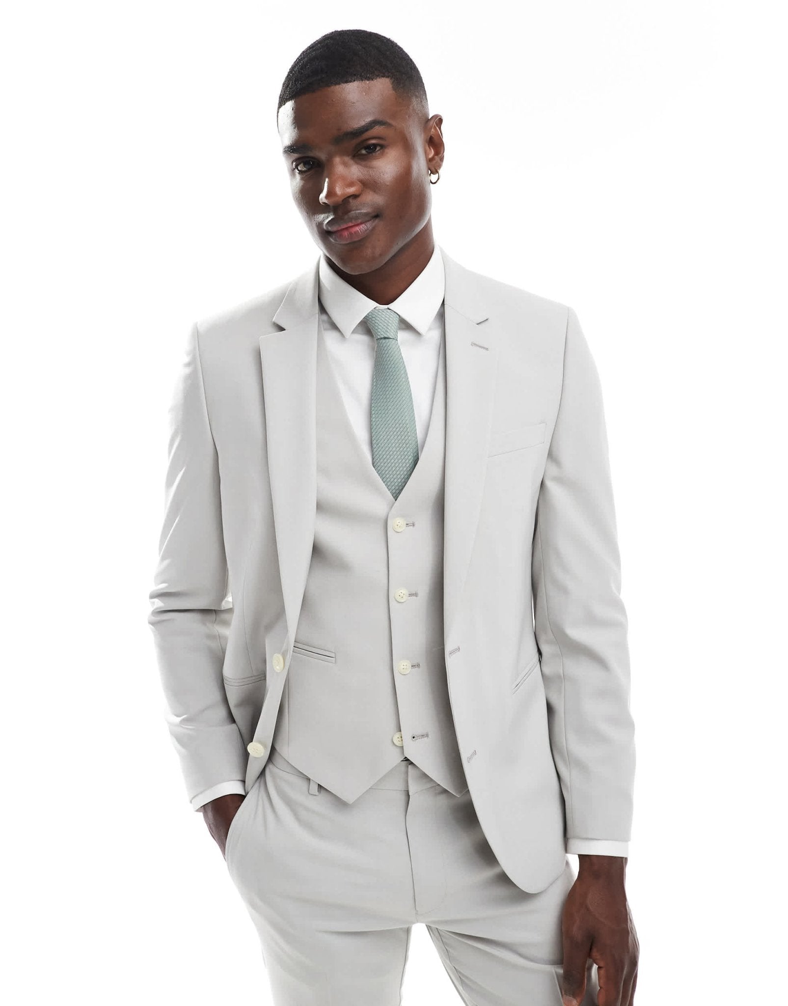 ASOS DESIGN skinny suit jacket in light grey - ASOS Sample Sale
