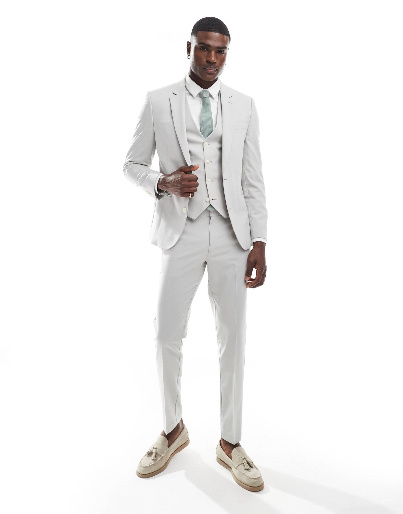 ASOS DESIGN skinny suit jacket in light grey - ASOS Sample Sale