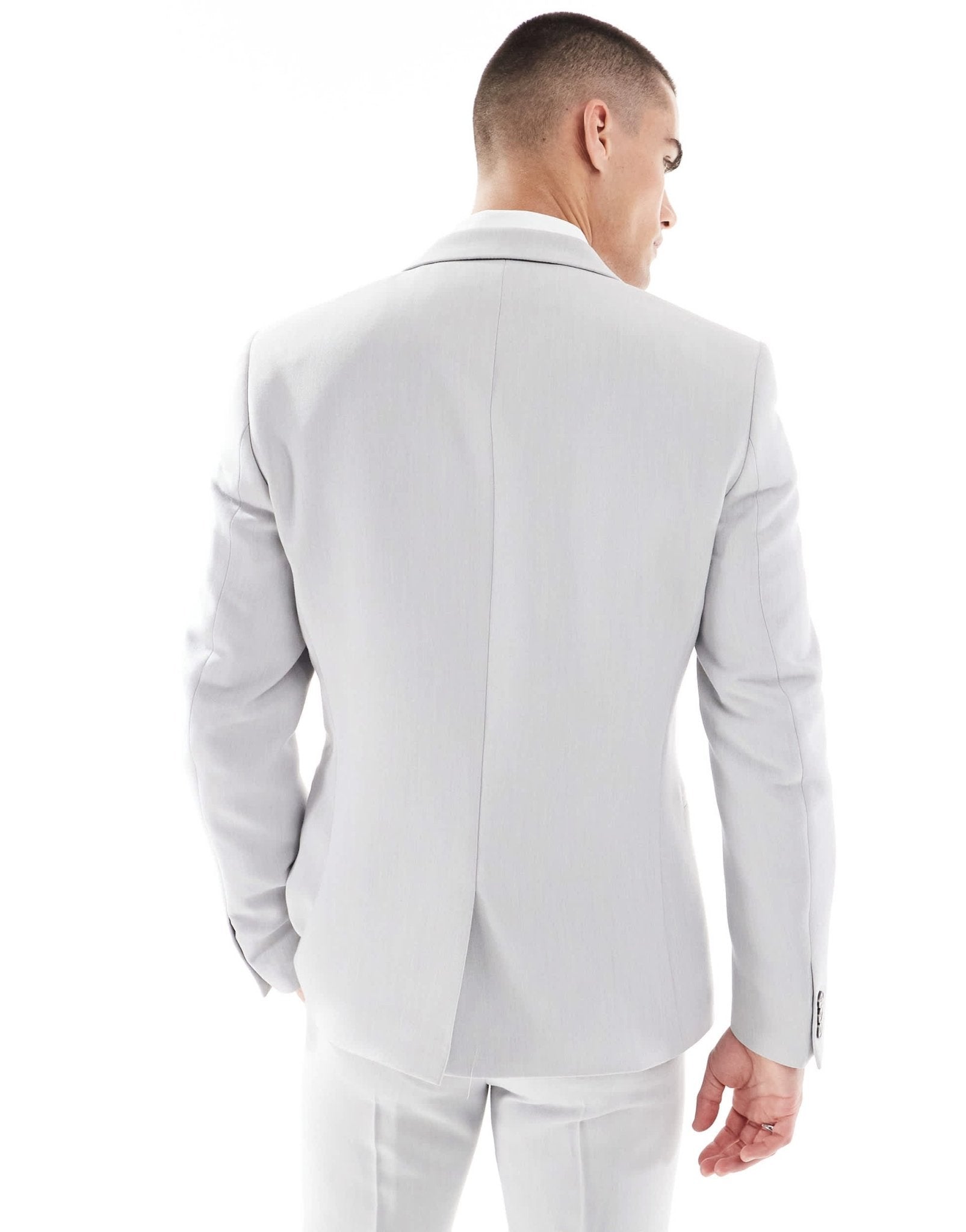 ASOS DESIGN skinny suit jacket in light grey microtexture - ASOS Sample Sale