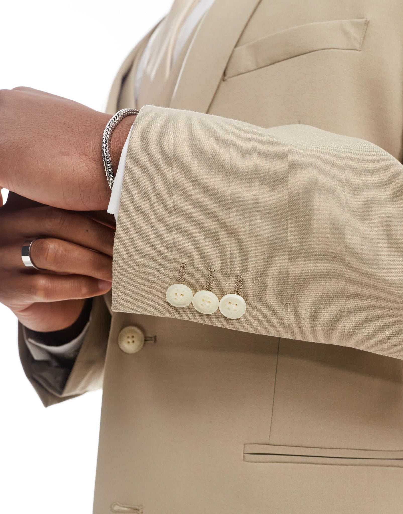 ASOS DESIGN skinny suit jacket in stone - ASOS Sample Sale
