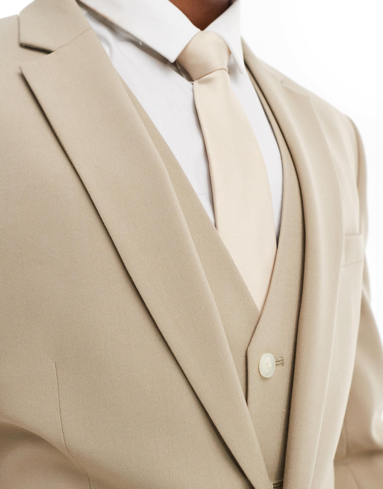 ASOS DESIGN skinny suit jacket in stone - ASOS Sample Sale