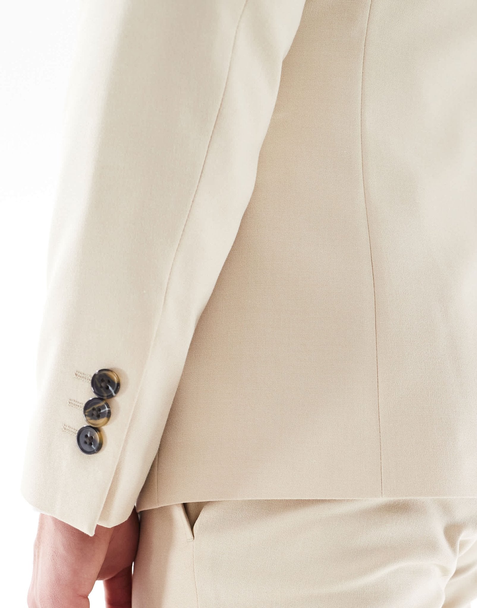 ASOS DESIGN skinny suit jacket in stone - ASOS Sample Sale