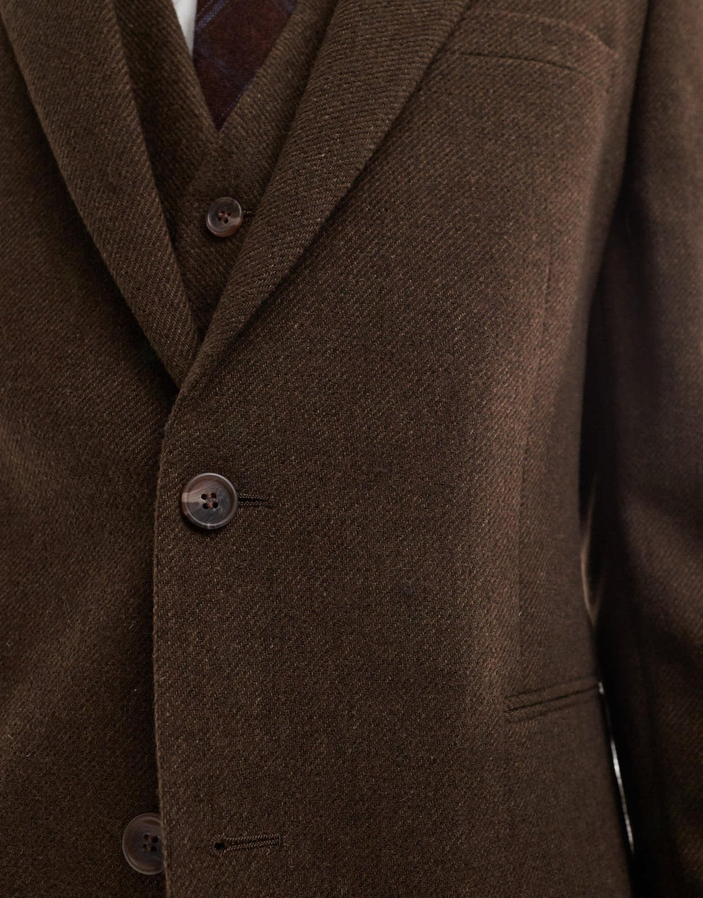 ASOS DESIGN skinny suit jacket with wool in brown twill - ASOS Sample Sale