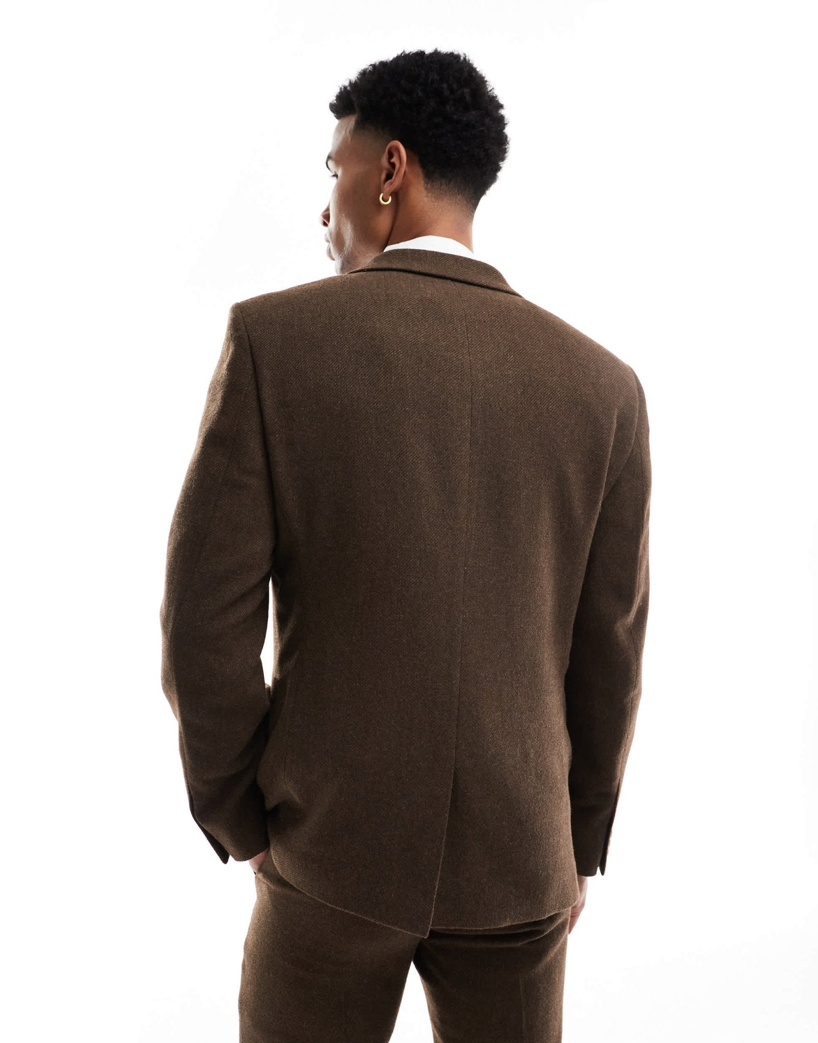 ASOS DESIGN skinny suit jacket with wool in brown twill - ASOS Sample Sale