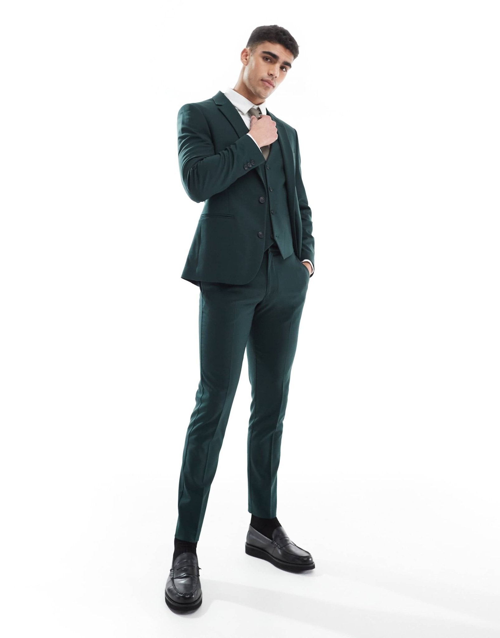 ASOS DESIGN skinny suit trousers in dark green - ASOS Sample Sale