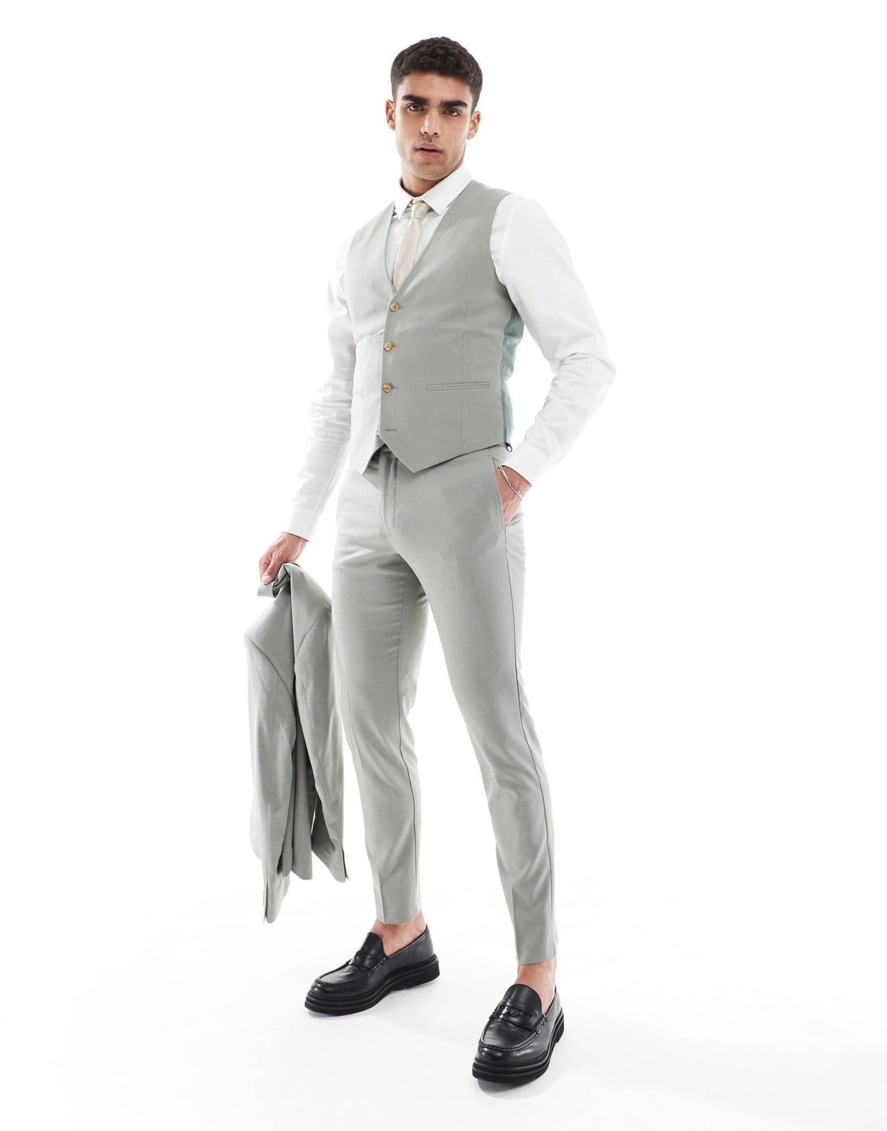 ASOS DESIGN skinny suit trousers in light green - ASOS Sample Sale