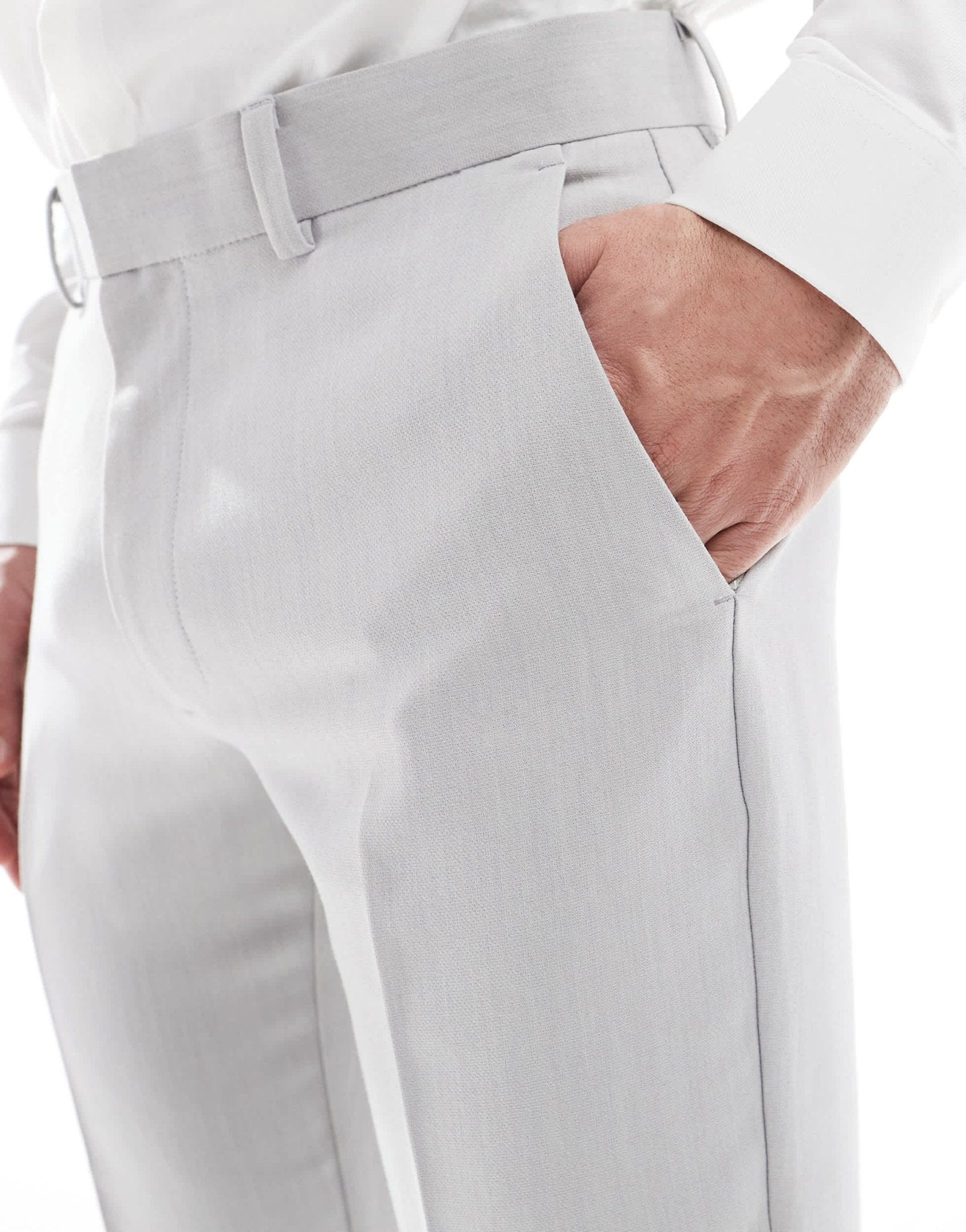 ASOS DESIGN skinny suit trousers in light grey microtexture - ASOS Sample Sale