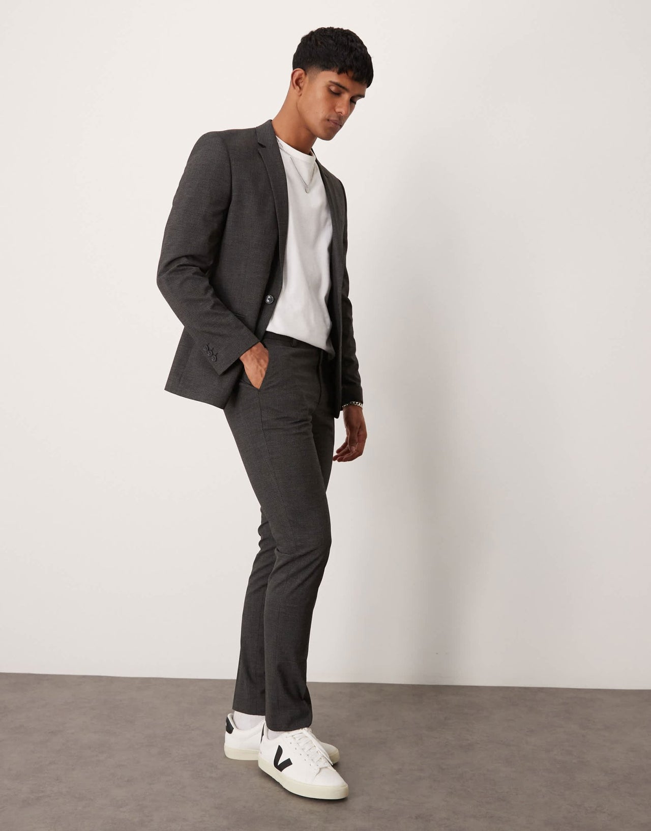 ASOS DESIGN skinny suit trousers in salt and pepper texture - ASOS Sample Sale