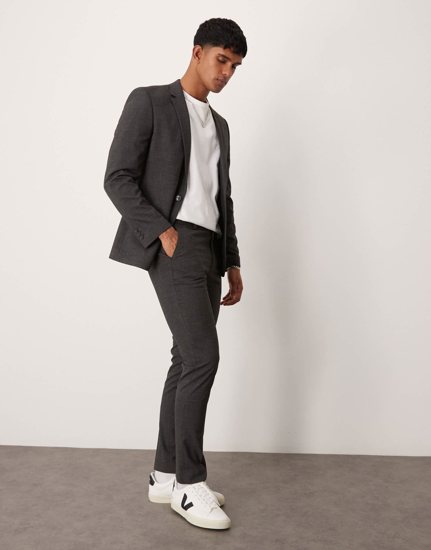 ASOS DESIGN skinny suit trousers in salt and pepper texture - ASOS Sample Sale