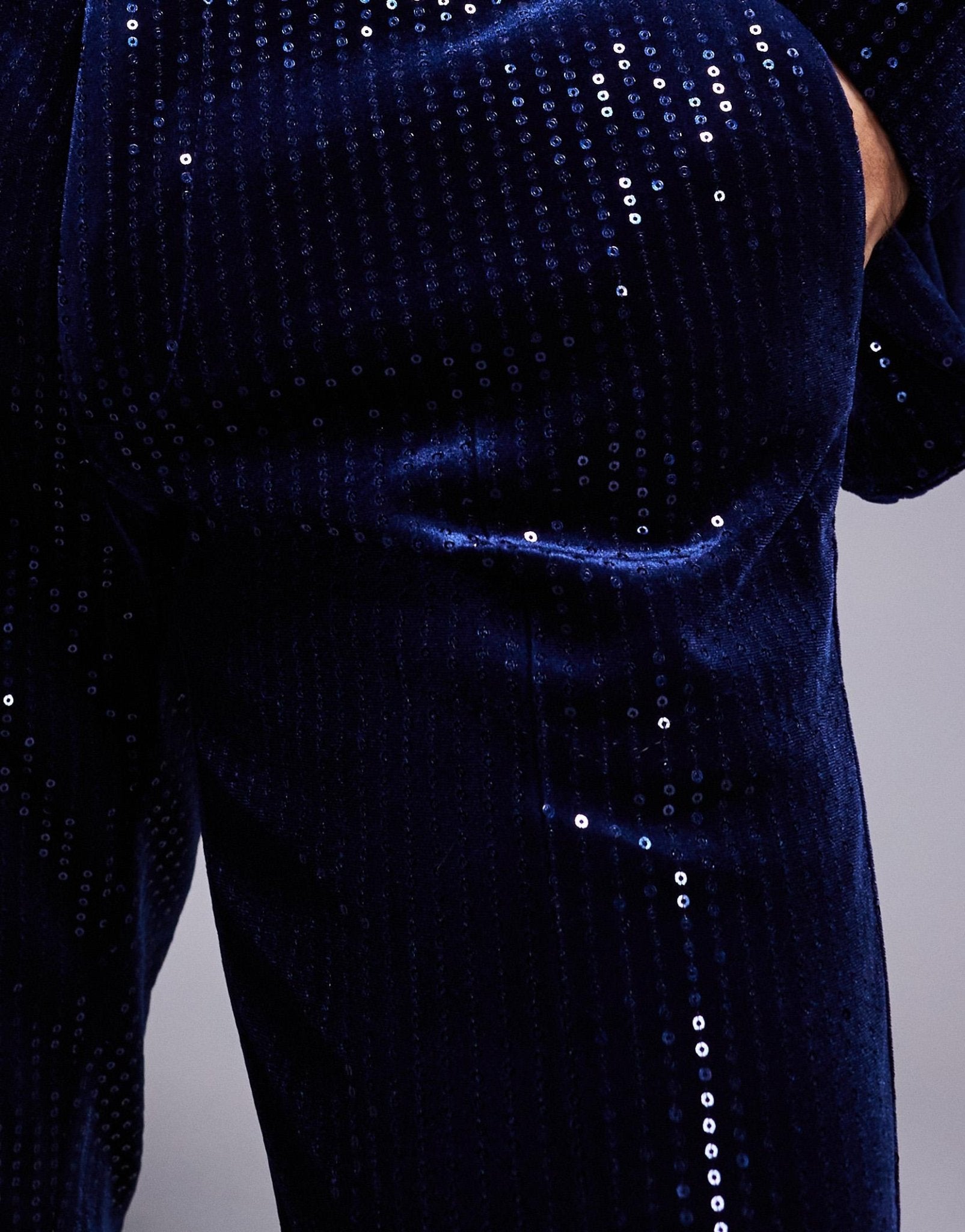ASOS DESIGN skinny suit trousers in velvet sequin in navy - ASOS Sample Sale