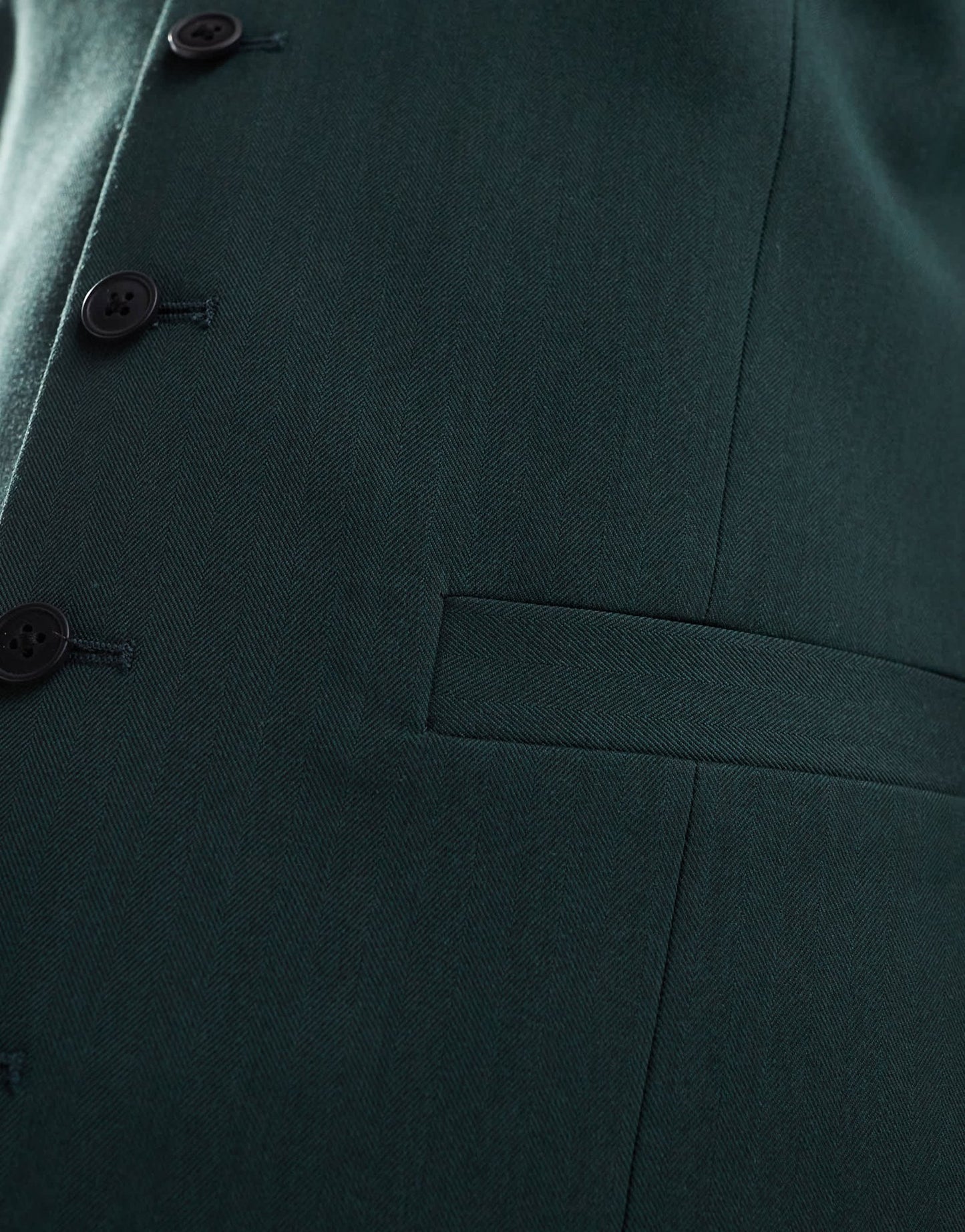 ASOS DESIGN skinny suit waistcoat in dark green herringbone - ASOS Sample Sale