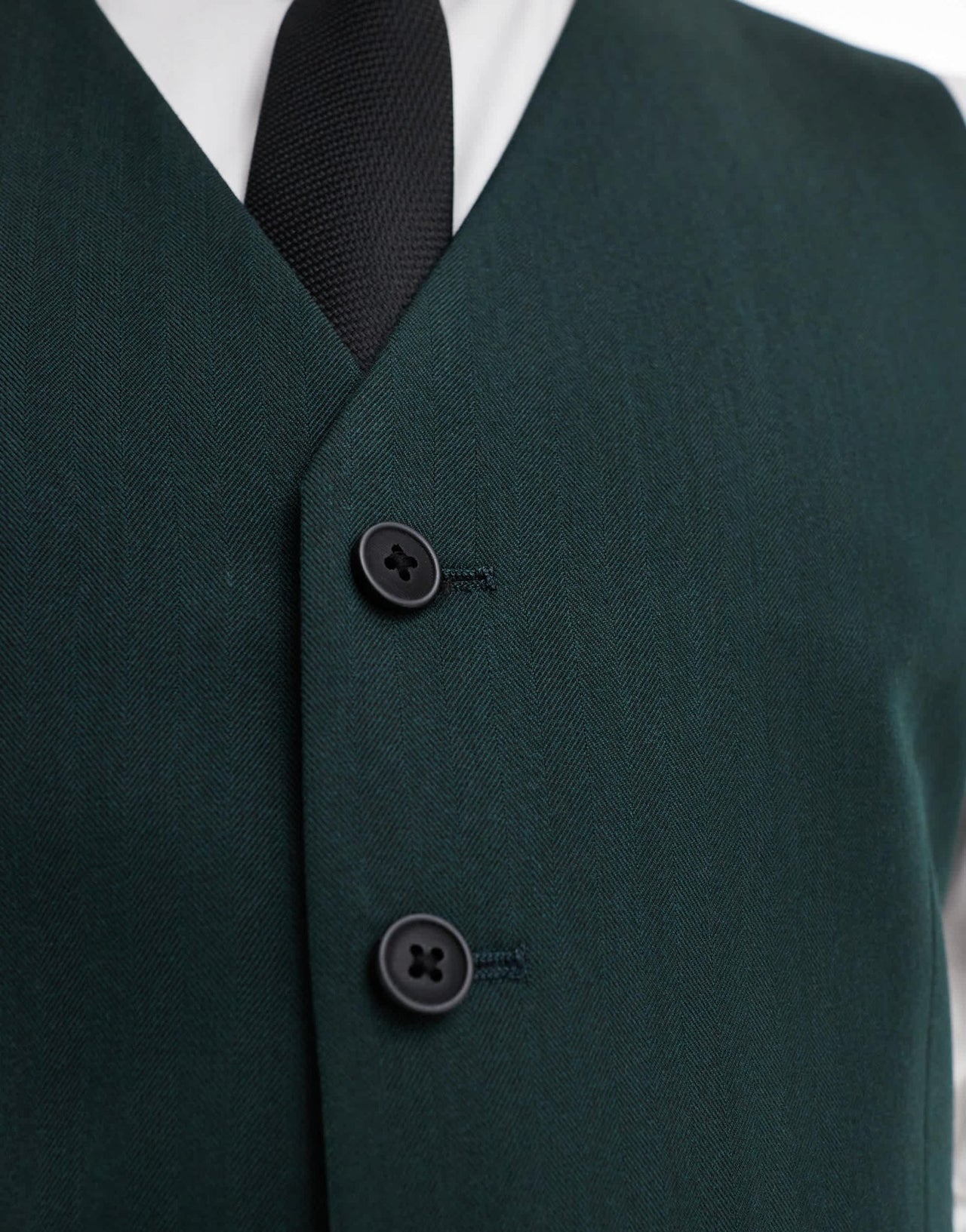ASOS DESIGN skinny suit waistcoat in dark green herringbone - ASOS Sample Sale