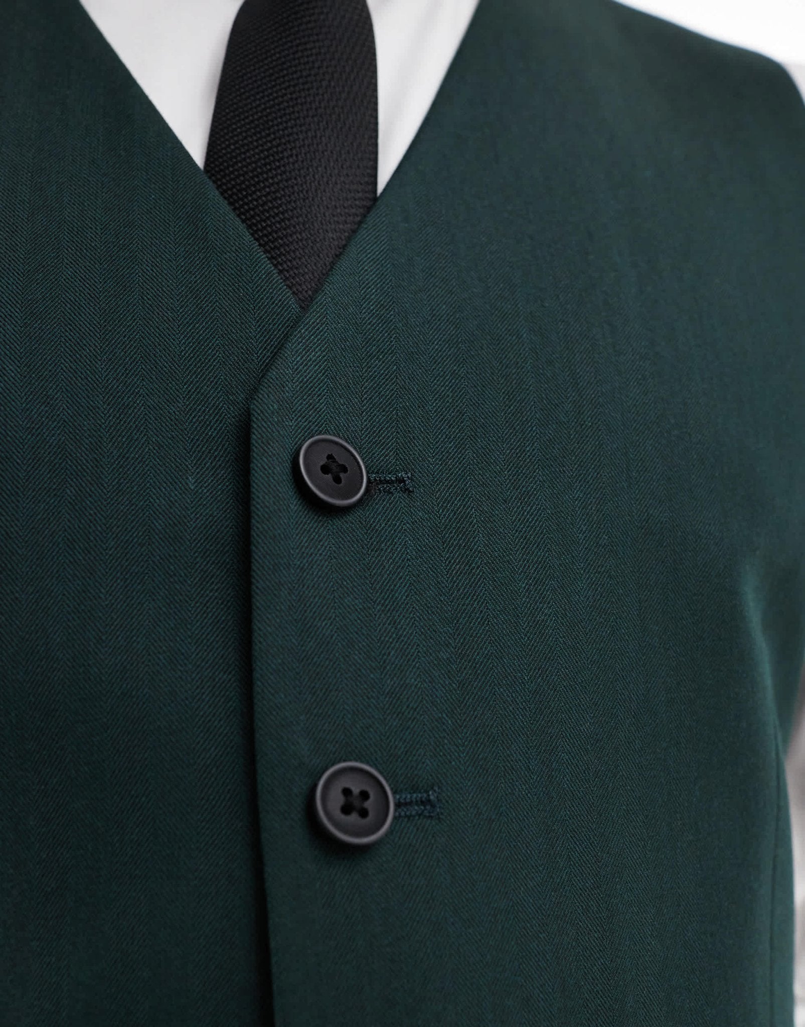 ASOS DESIGN skinny suit waistcoat in dark green herringbone - ASOS Sample Sale
