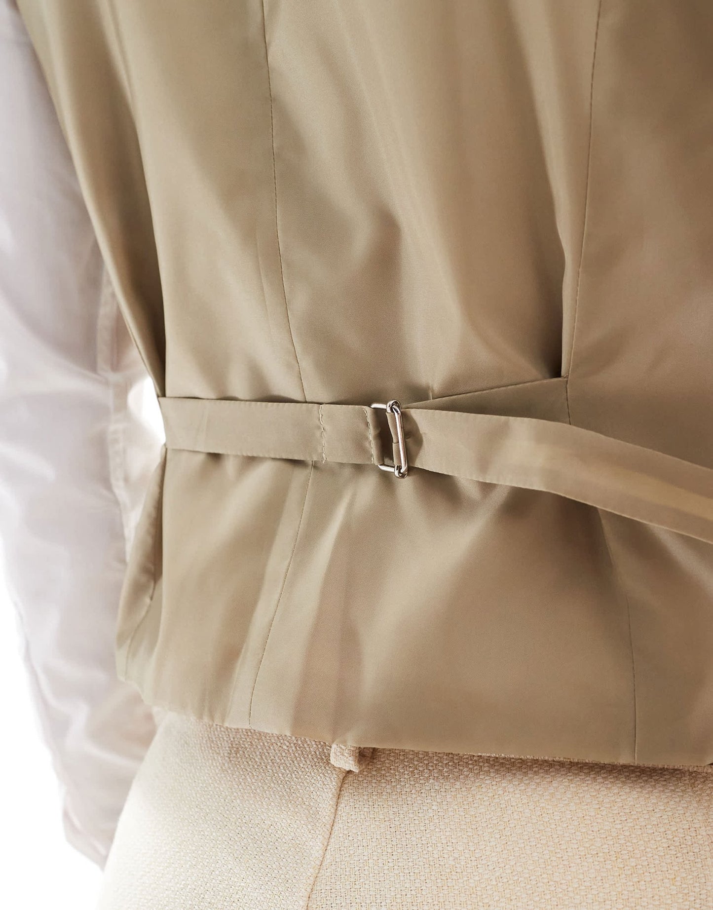 ASOS DESIGN skinny suit waistcoat wool mix in stone weave - ASOS Sample Sale