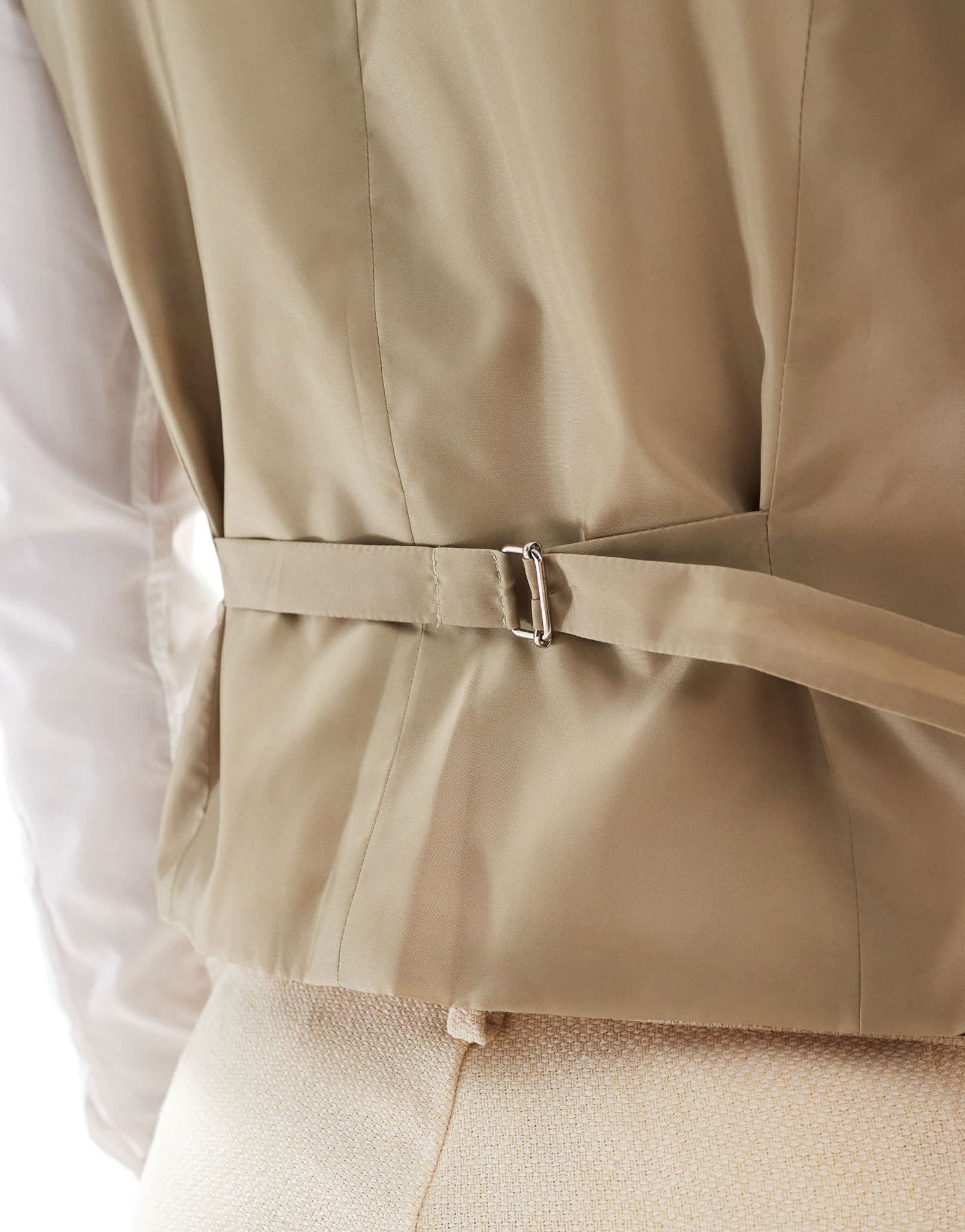 ASOS DESIGN skinny suit waistcoat wool mix in stone weave - ASOS Sample Sale