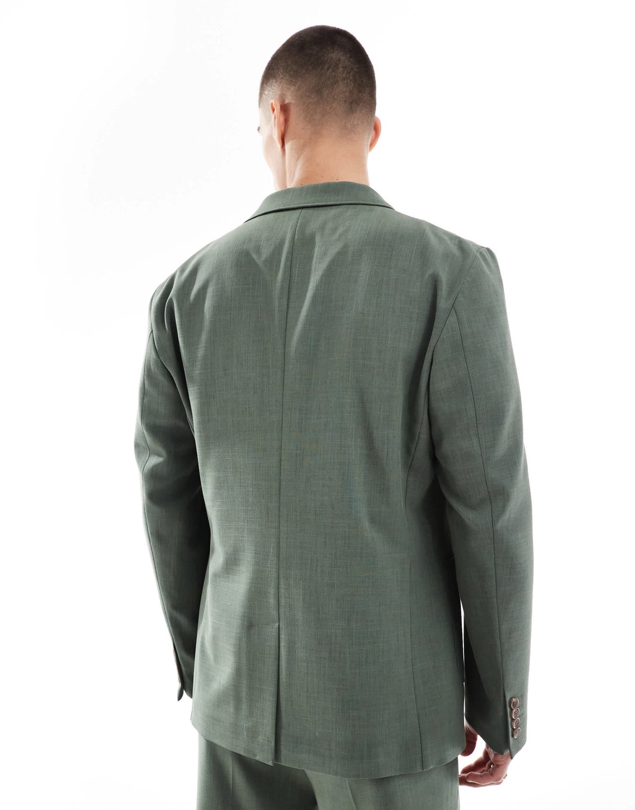 ASOS DESIGN skinny summer suit jacket in green crosshatch - ASOS Sample Sale