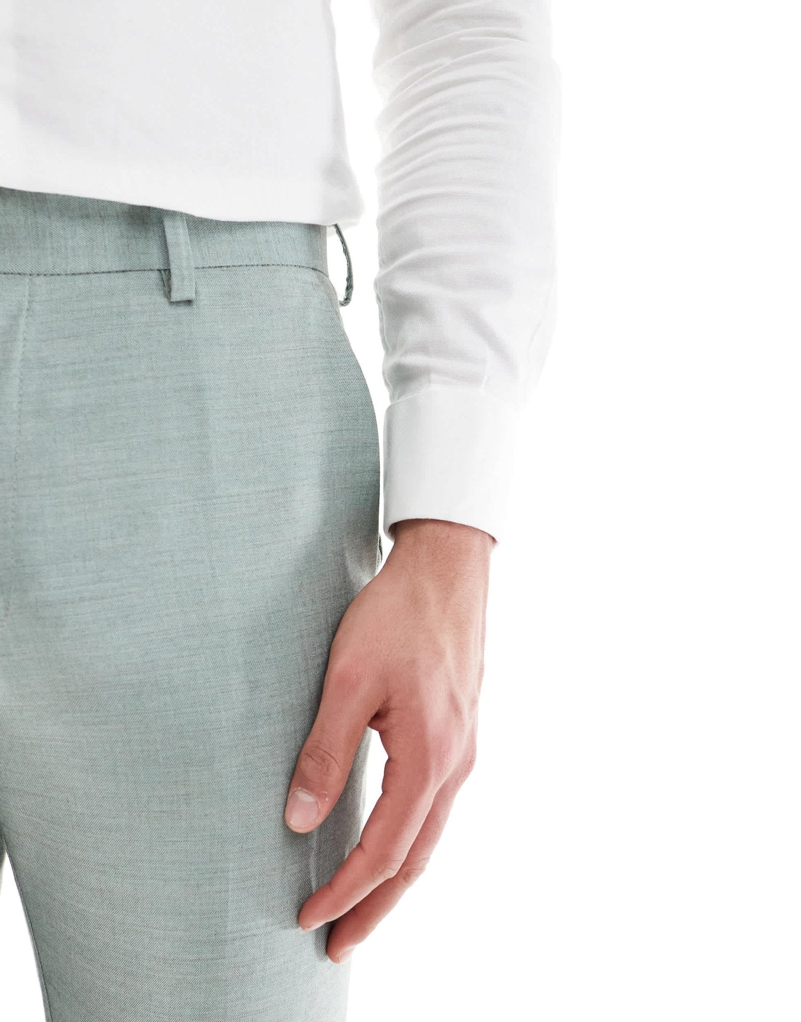 ASOS DESIGN skinny wedding suit trousers in green texture - ASOS Sample Sale