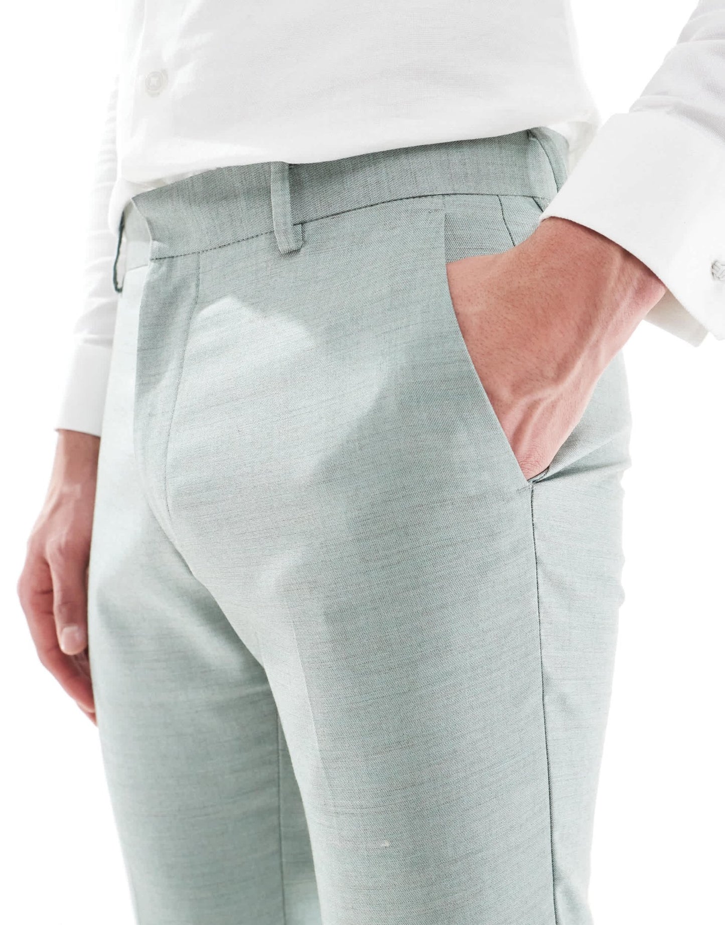 ASOS DESIGN skinny wedding suit trousers in green texture - ASOS Sample Sale