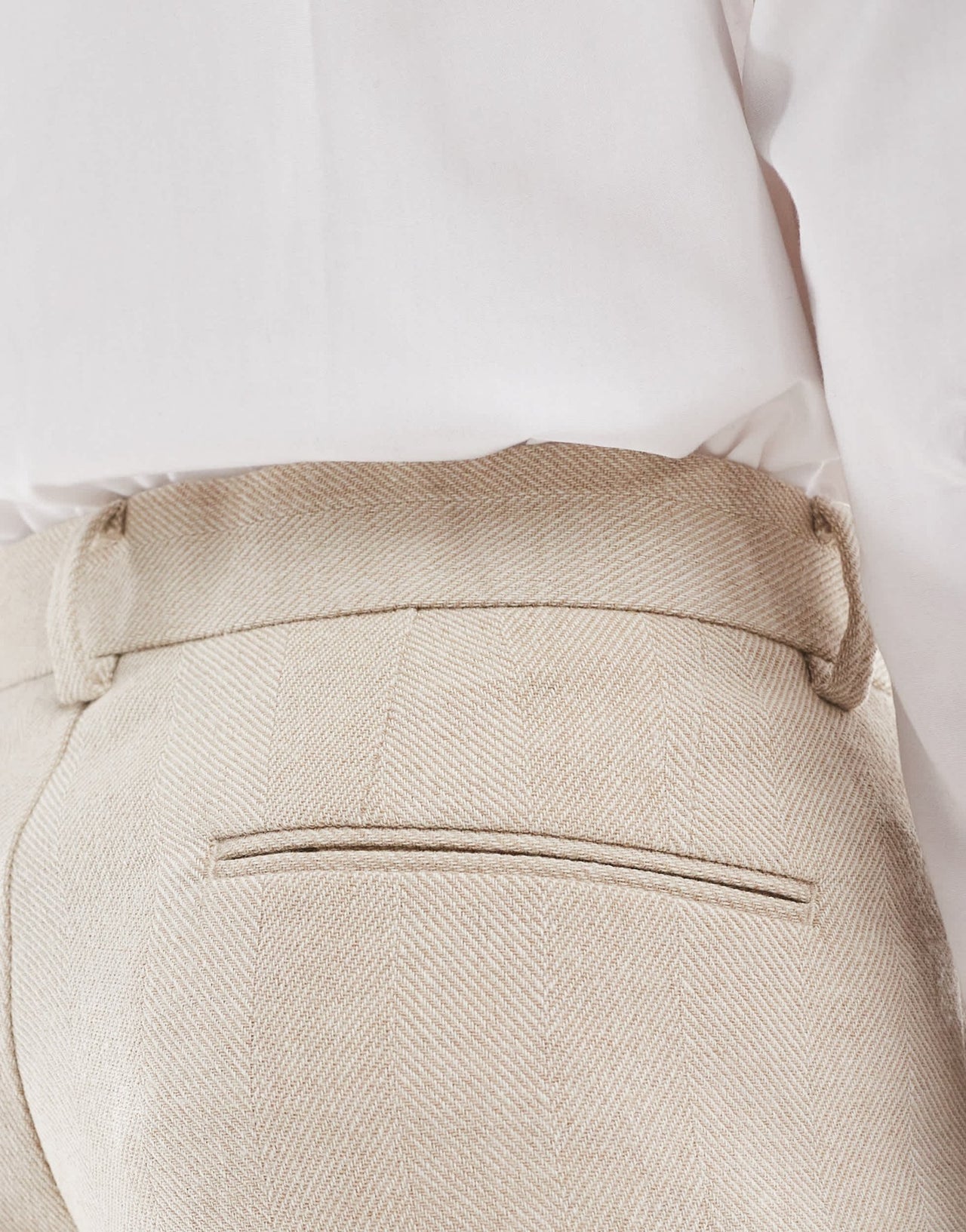 ASOS DESIGN skinny wool blend suit trousers in stone herringbone - ASOS Sample Sale