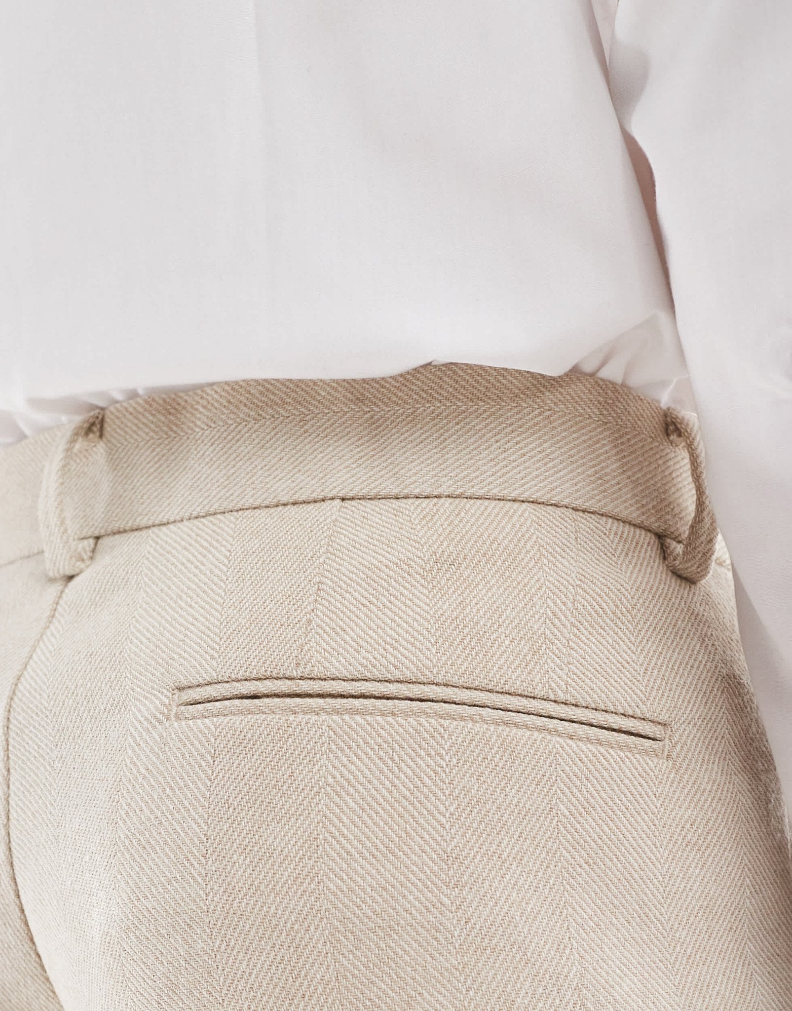 ASOS DESIGN skinny wool blend suit trousers in stone herringbone - ASOS Sample Sale