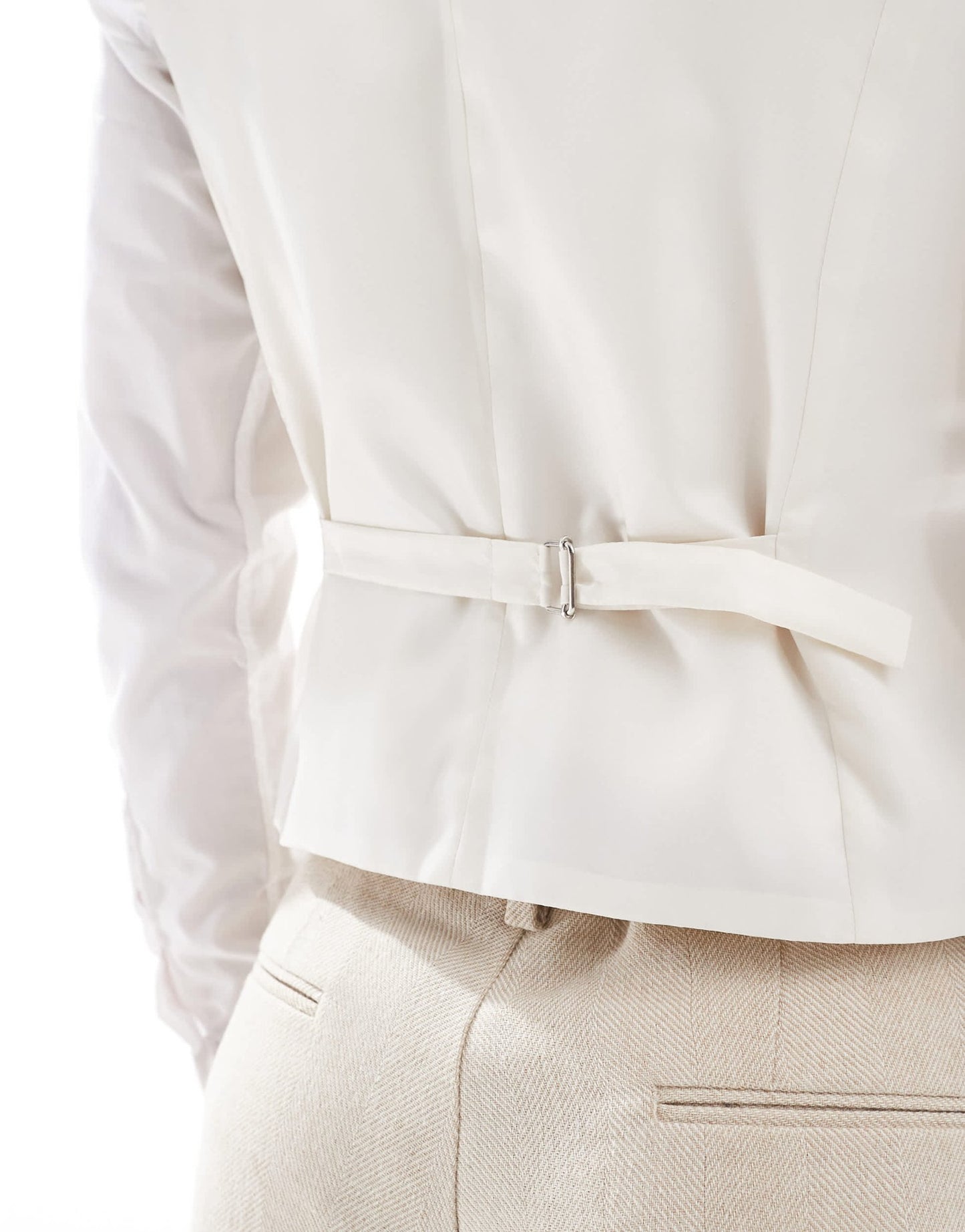 ASOS DESIGN skinny wool blend suit waistcoat in stone herringbone - ASOS Sample Sale