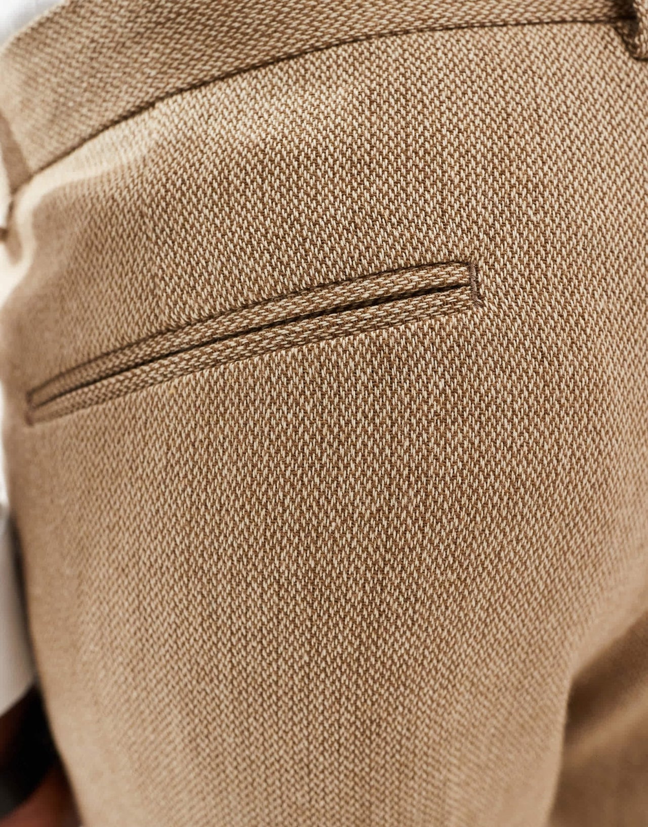 ASOS DESIGN skinny wool mix suit trouser in caramel basketweave texture - ASOS Sample Sale