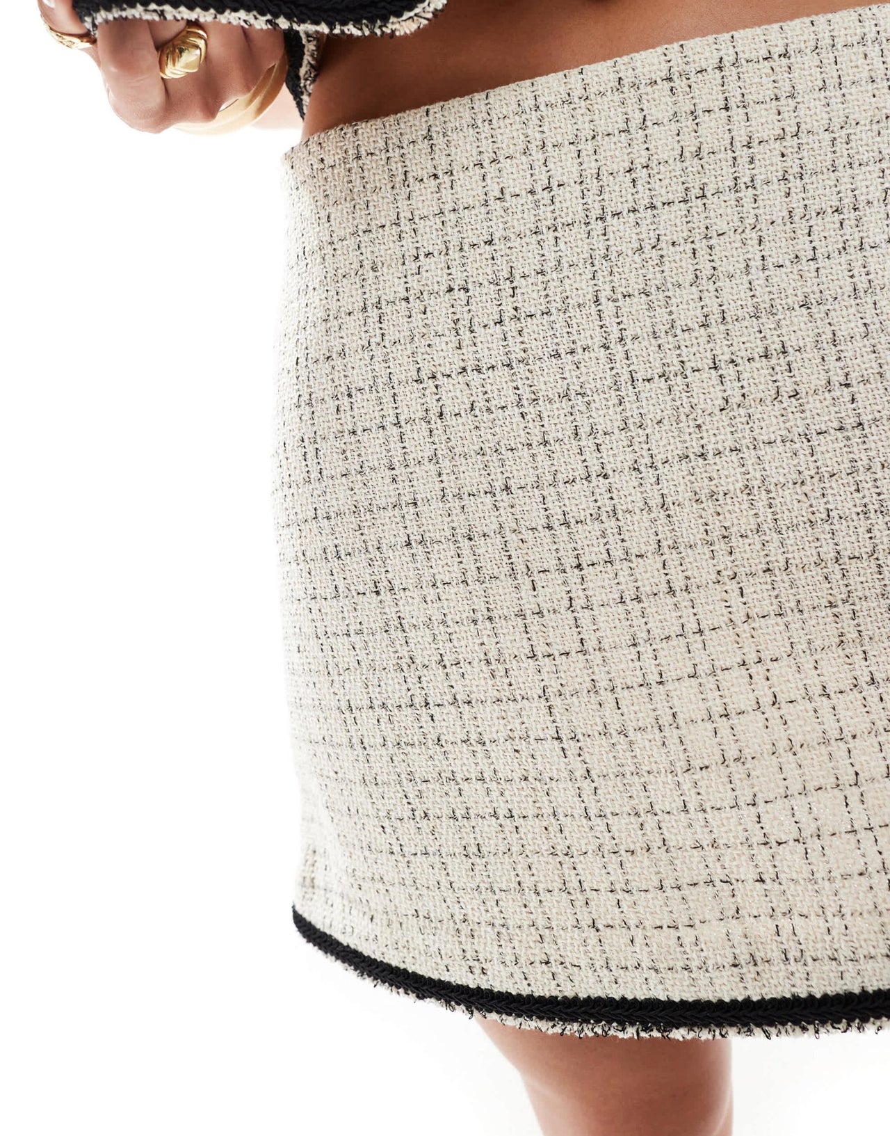 ASOS DESIGN skirt with tipping detail in mono boucle - ASOS Sample Sale