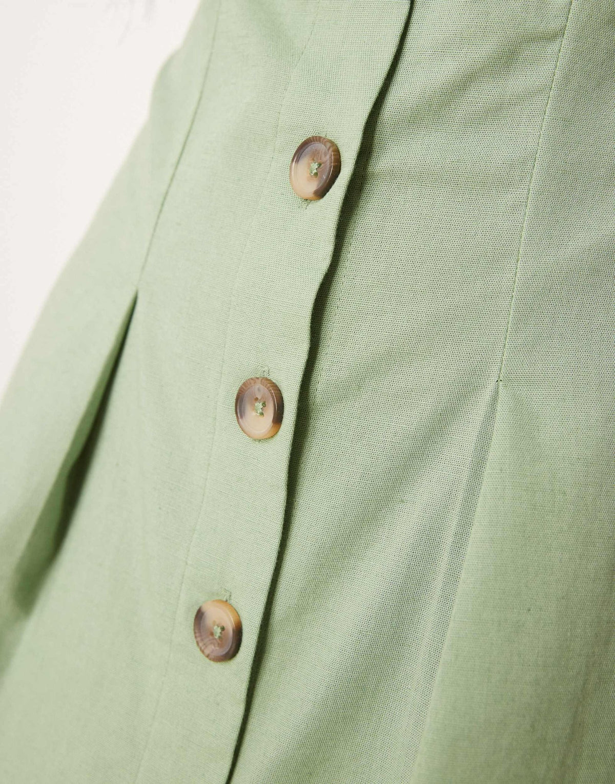 ASOS DESIGN slash neck button down waistcoat mini sundress in sage - ASOS Sample Sale