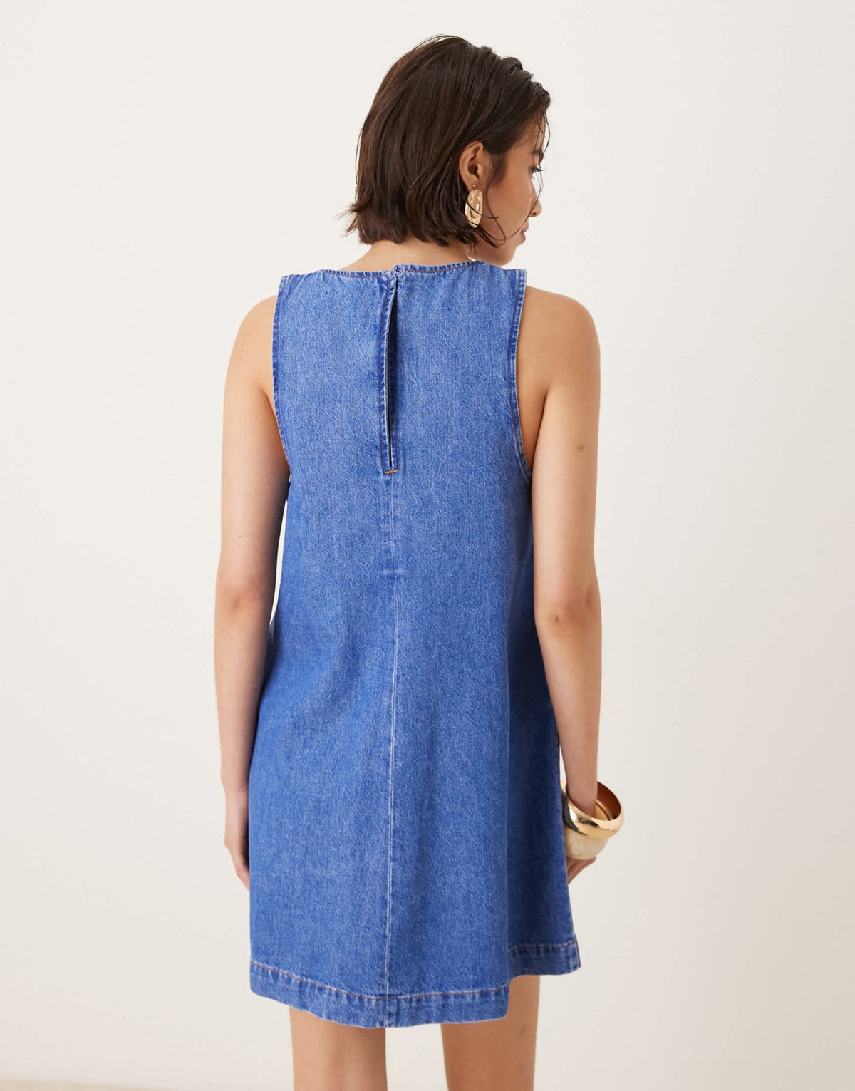 ASOS DESIGN slash neck shift mini dress in bright blue - ASOS Sample Sale