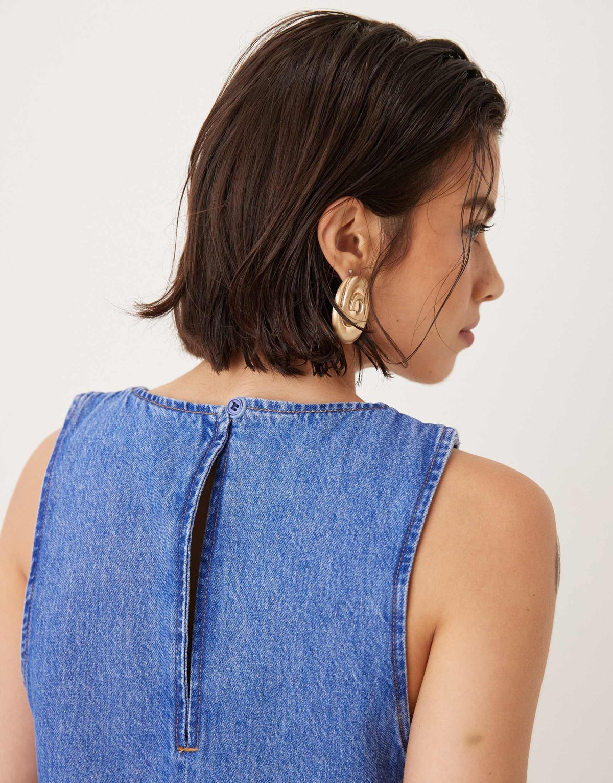 ASOS DESIGN slash neck shift mini dress in bright blue - ASOS Sample Sale