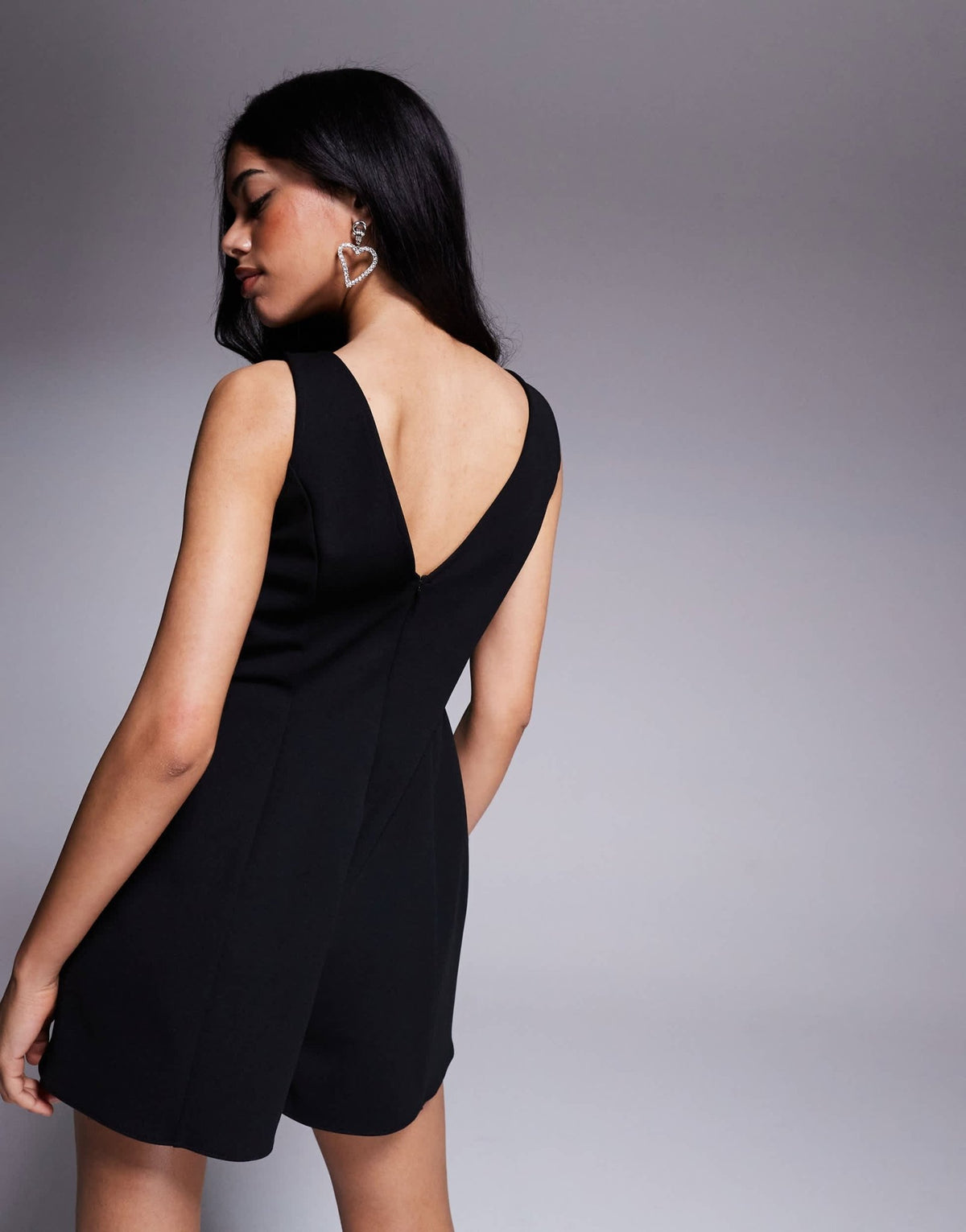 ASOS DESIGN slash neck structured tulip short playsuit in black - ASOS Sample Sale