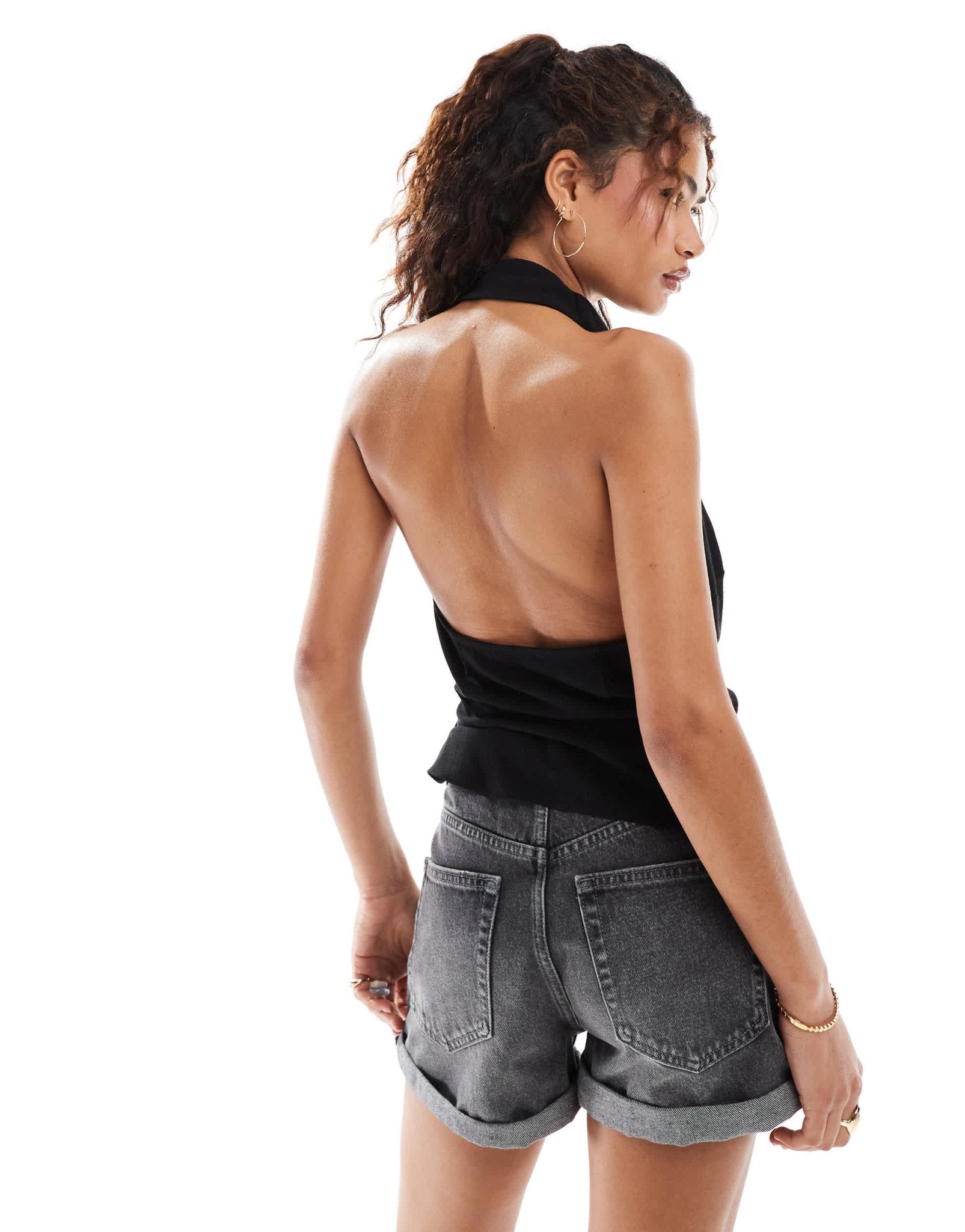 ASOS DESIGN sleeveless wrap tie side top in black - ASOS Sample Sale
