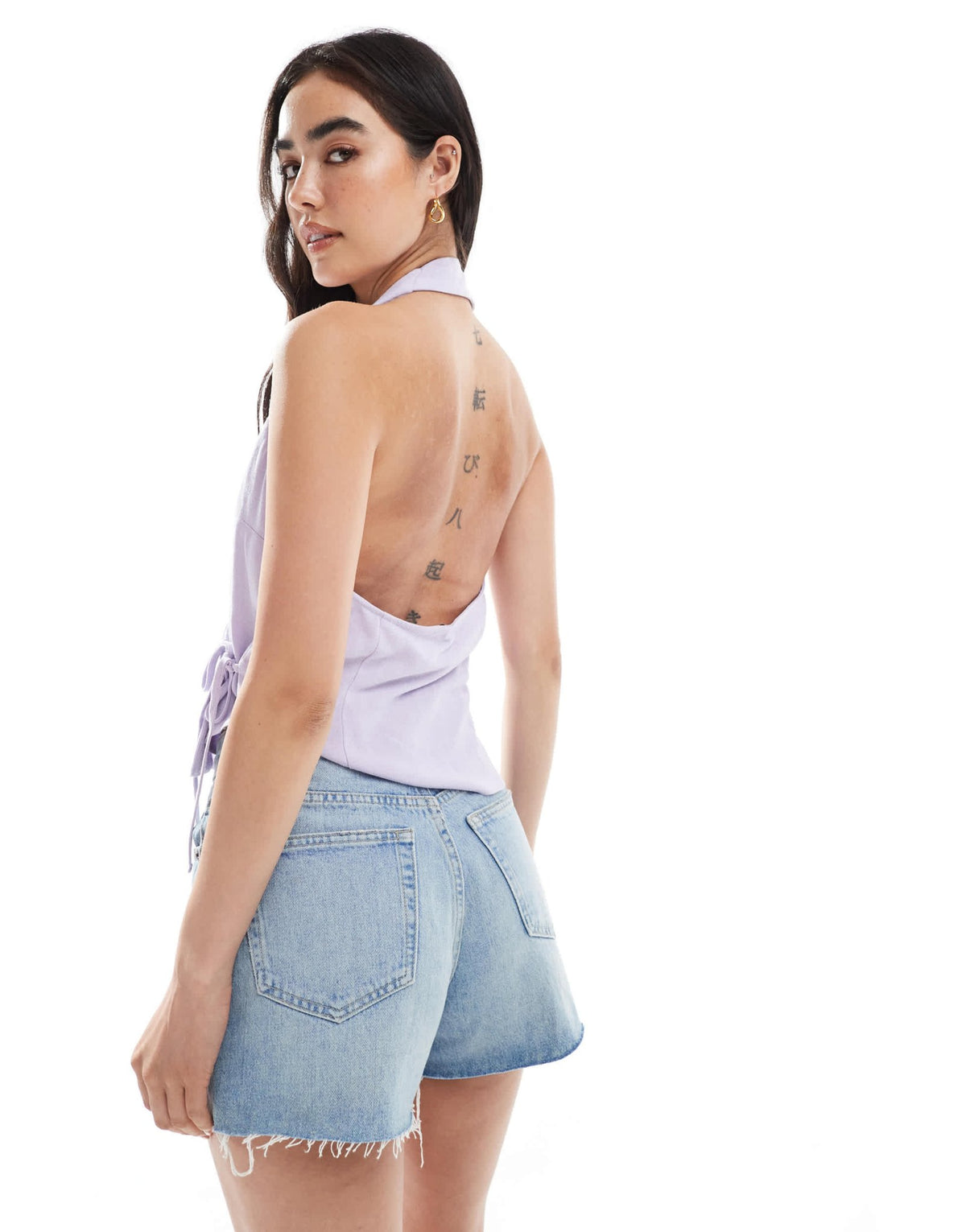 ASOS DESIGN sleeveless wrap tie side top in lilac - ASOS Sample Sale