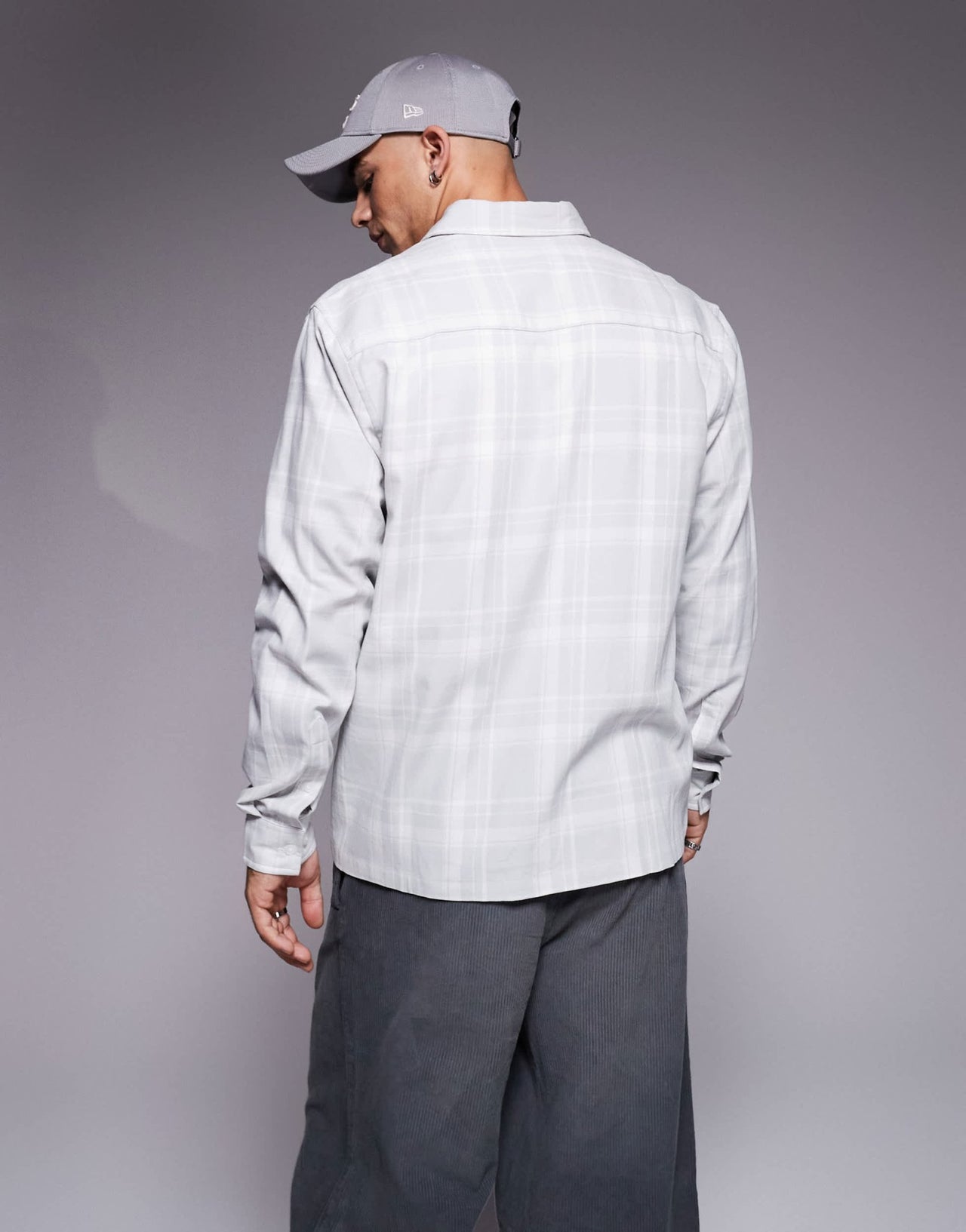 ASOS DESIGN slim check shirt in grey - ASOS Sample Sale
