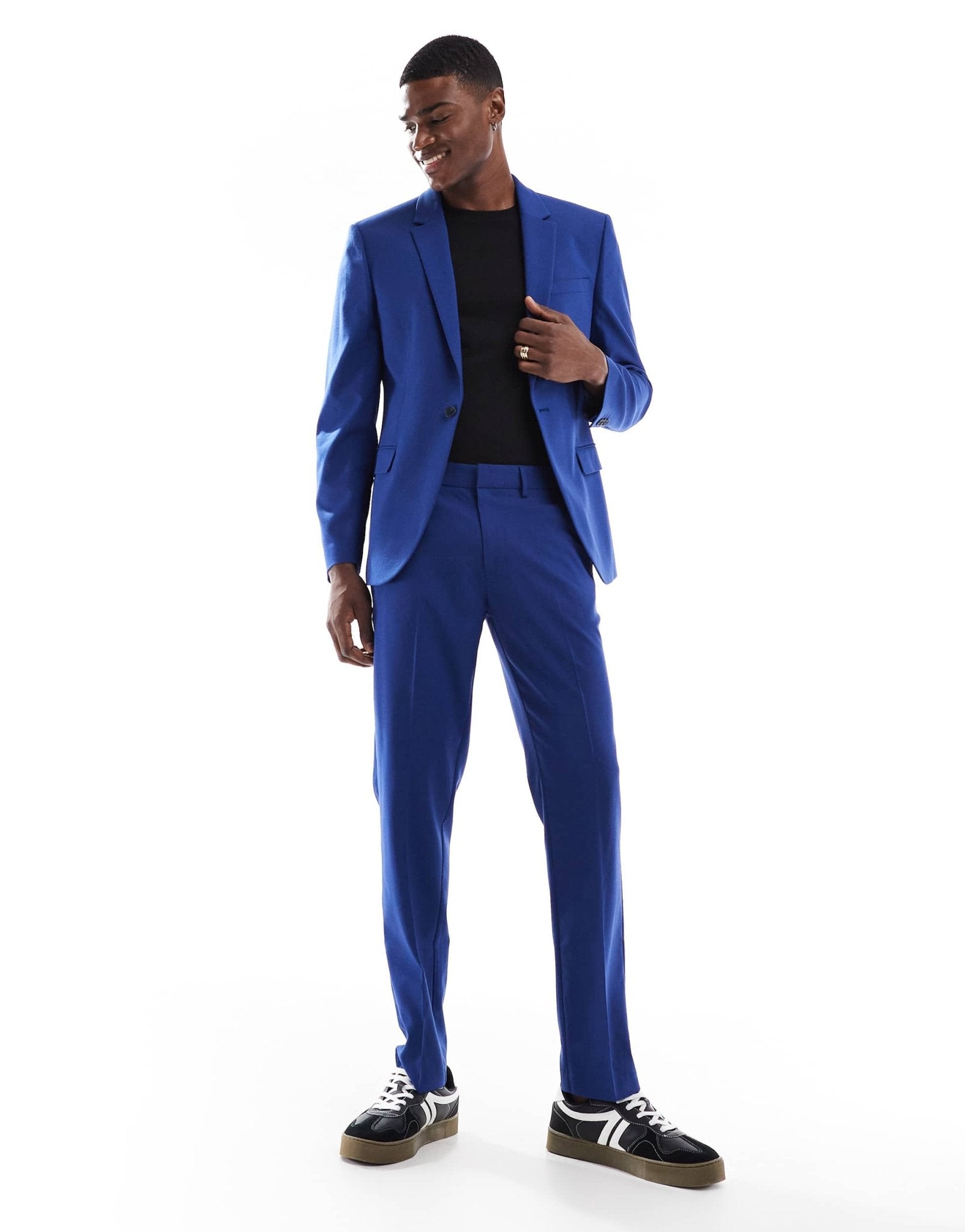 ASOS DESIGN slim cropped suit trousers in royal blue - ASOS Sample Sale