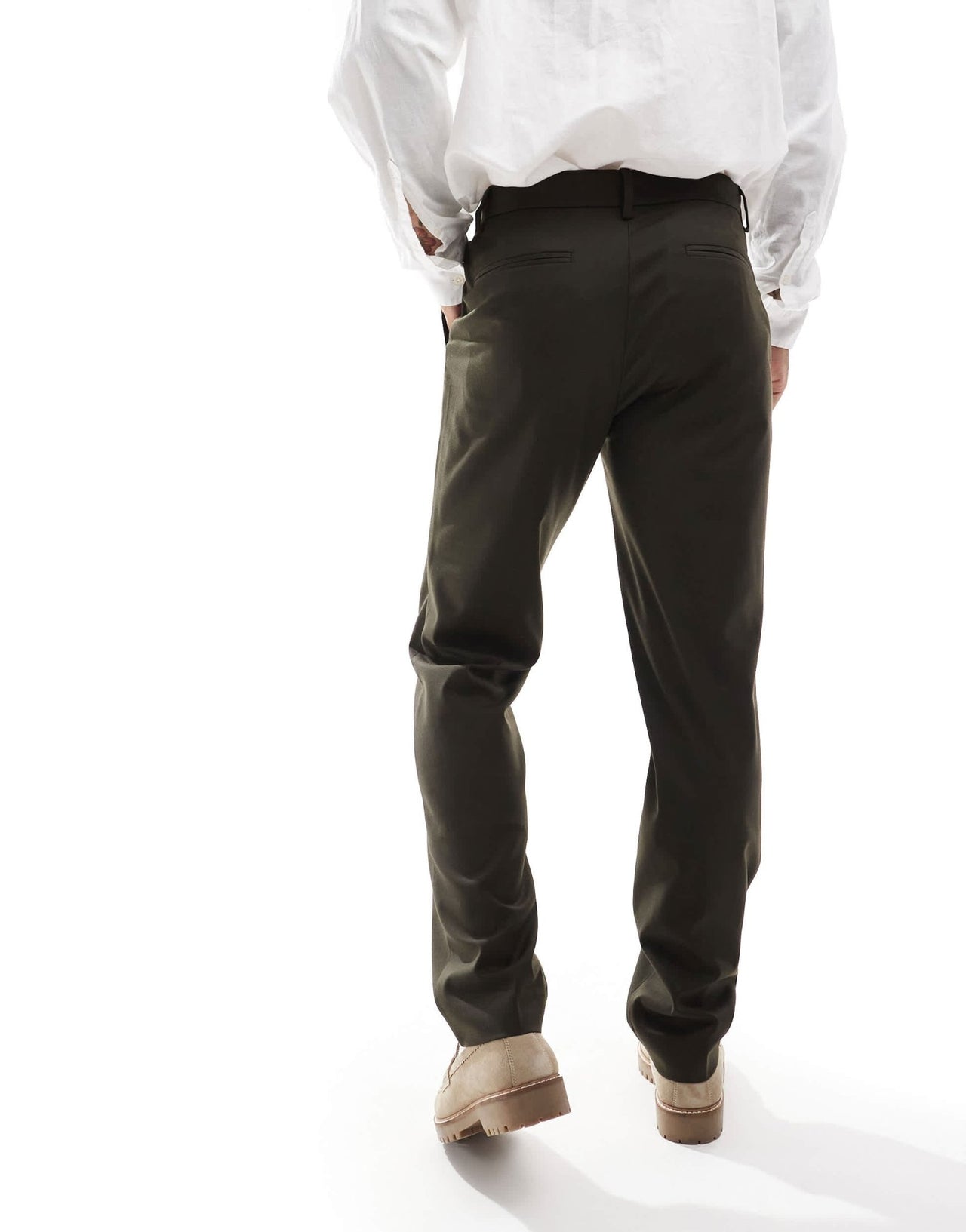 ASOS DESIGN slim fit clean wool blend suit trouser in olive - ASOS Sample Sale