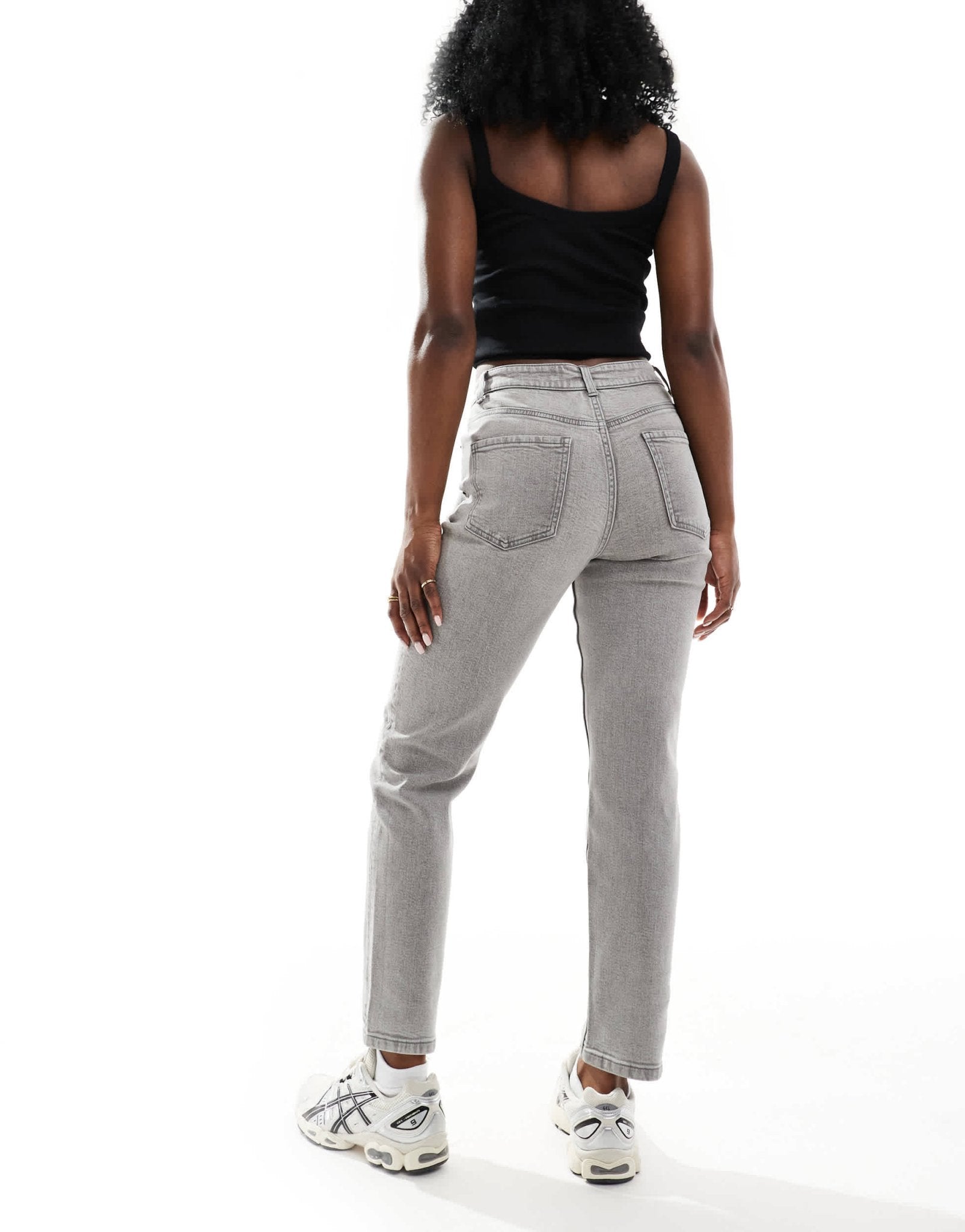 ASOS DESIGN slim fit comfort mom jeans in grey - ASOS Sample Sale