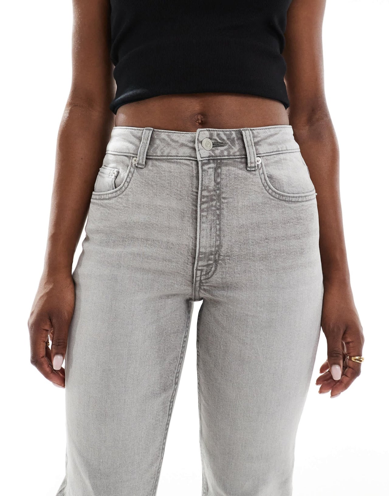 ASOS DESIGN slim fit comfort mom jeans in grey - ASOS Sample Sale