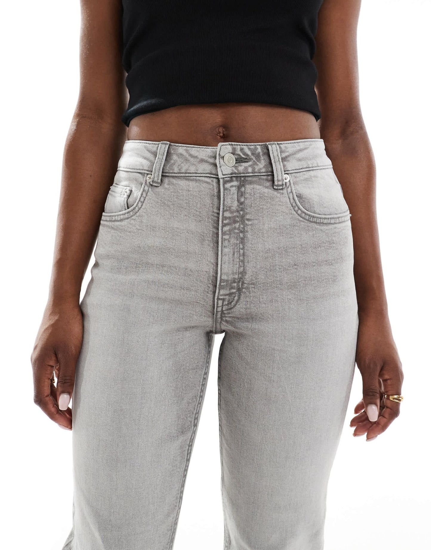 ASOS DESIGN slim fit comfort mom jeans in grey - ASOS Sample Sale