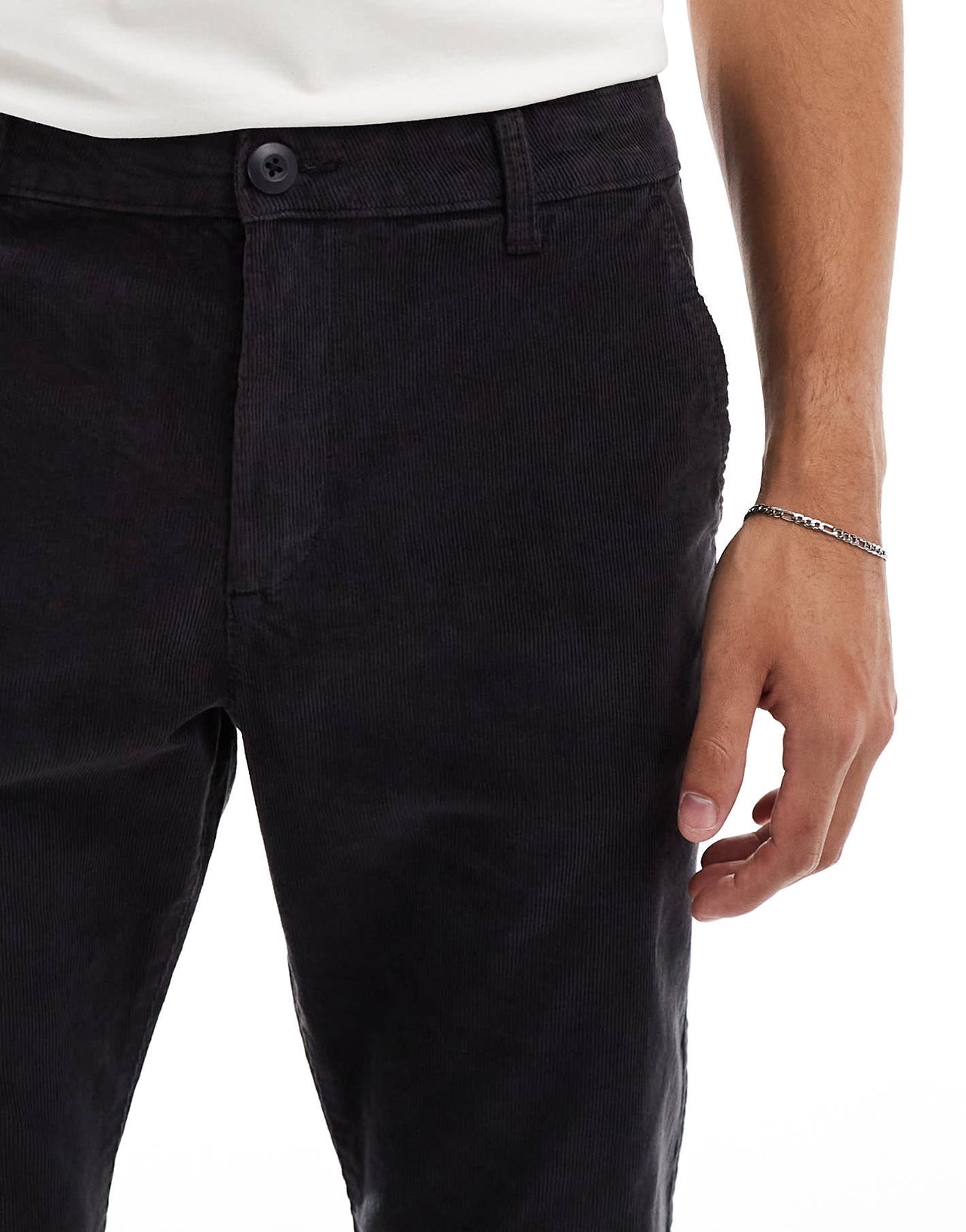 ASOS DESIGN slim fit cord trouser in navy - ASOS Sample Sale