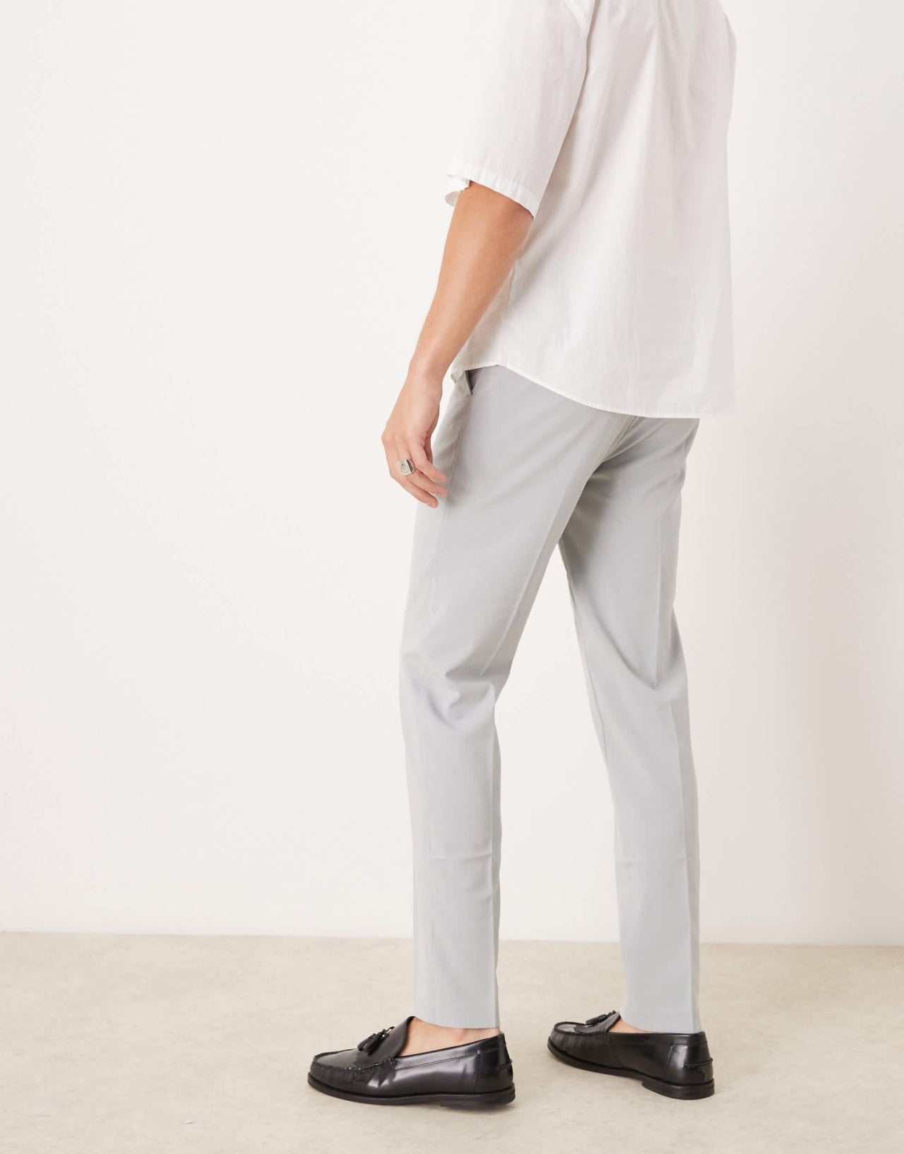 ASOS DESIGN slim fit smart wedding trousers in light grey - ASOS Sample Sale